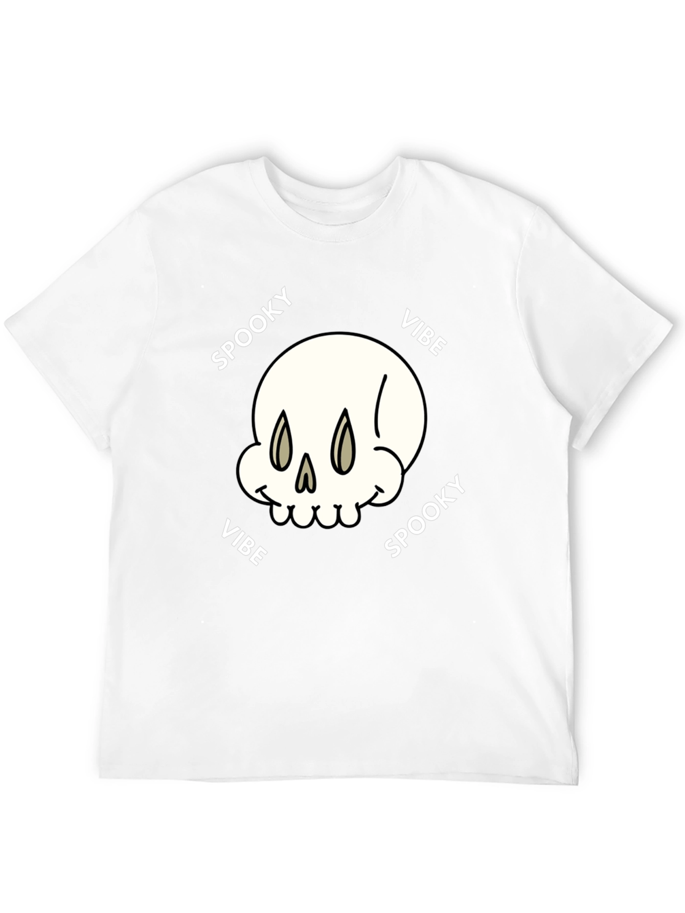 Black Spooky Vibe Graphic Tee - Skull Design view 12