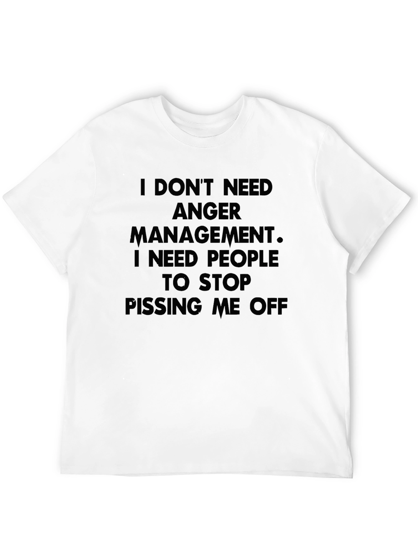 Black Anger Management Slogan T-Shirt view 12
