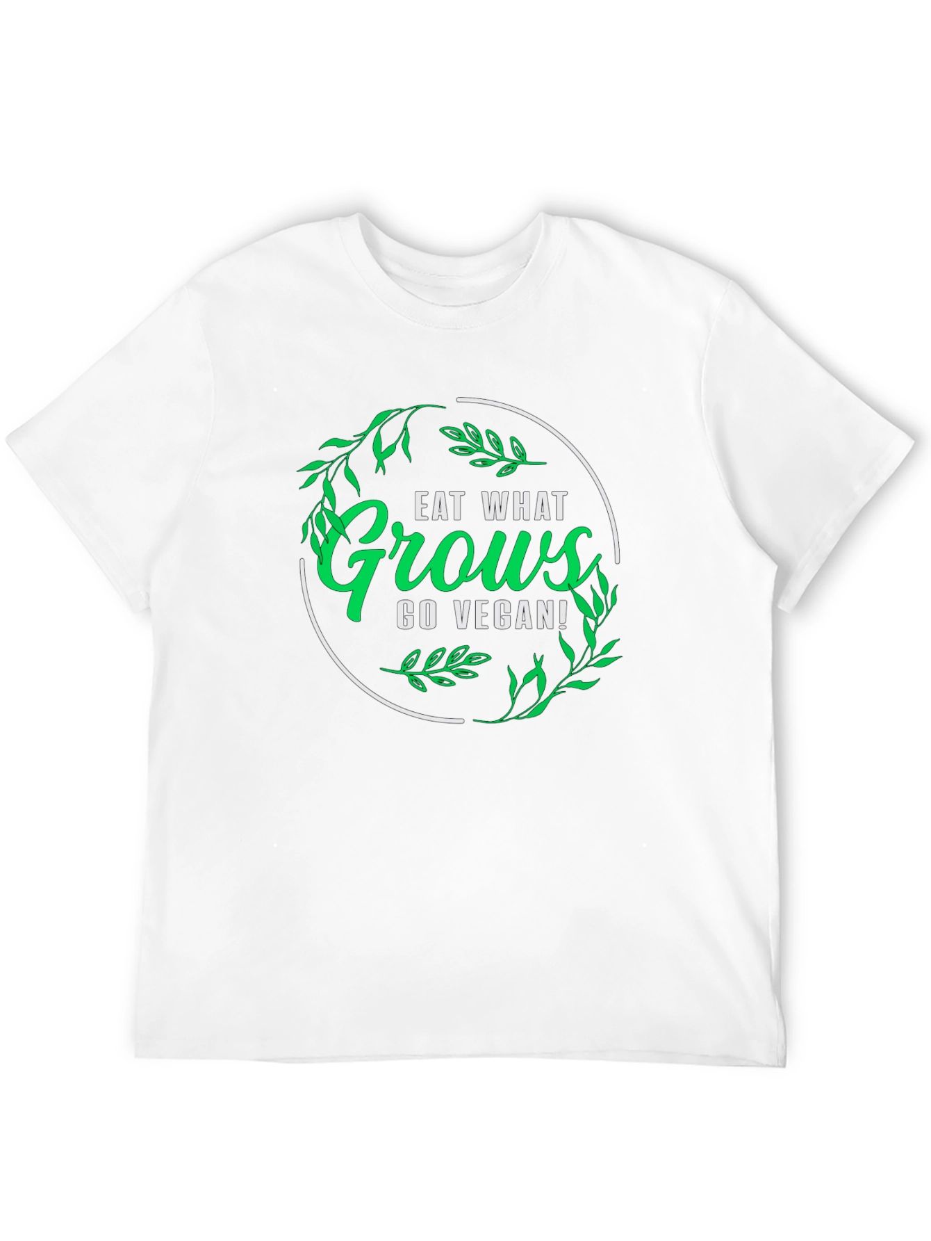 Black Eat What Grows Go Vegan T-Shirt view 12