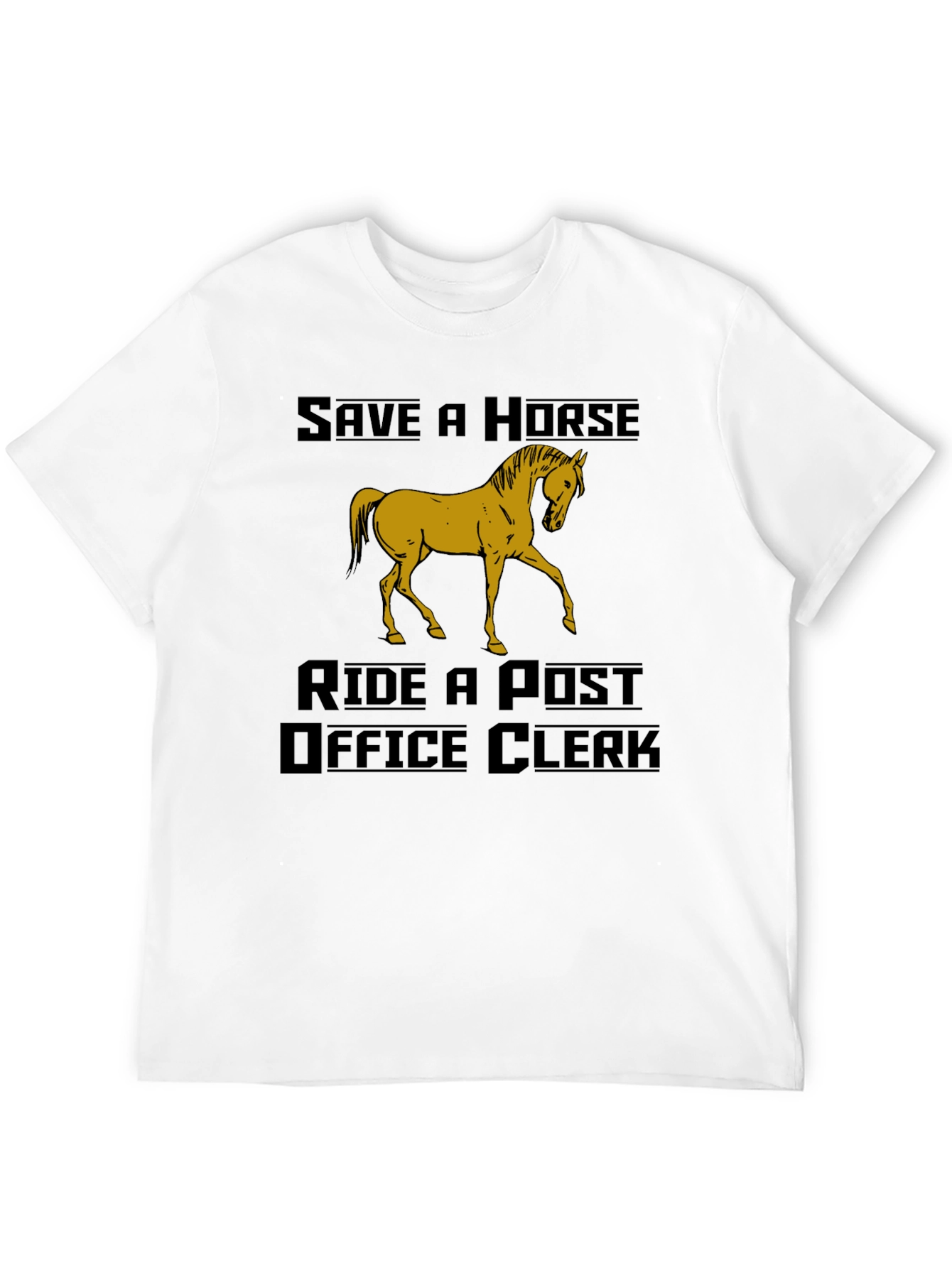 Black Save a Horse Ride a Post Office Clerk Graphic Tee view 12