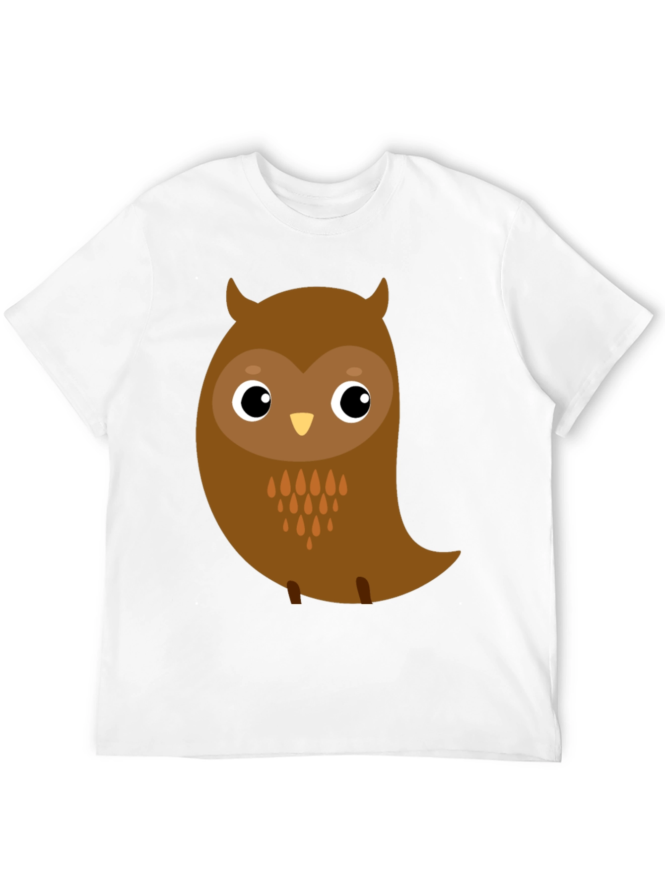 Black Cute Cartoon Owl Graphic Black T-Shirt view 12