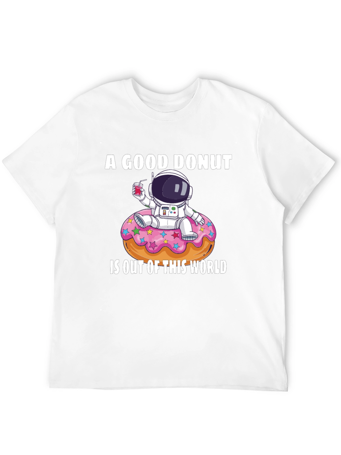 Black A Good Donut is Out of This World Funny Graphic T-Shirt view 12