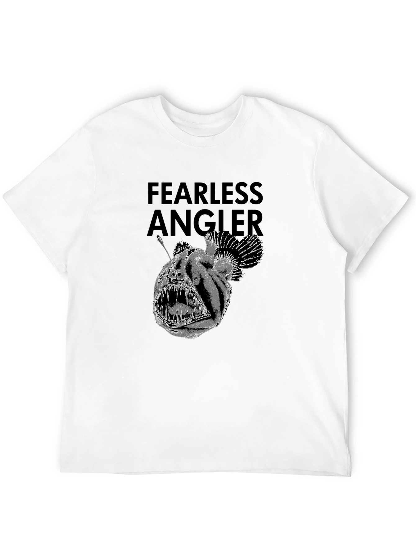 Black Fearless Angler Black Graphic T-Shirt view 12