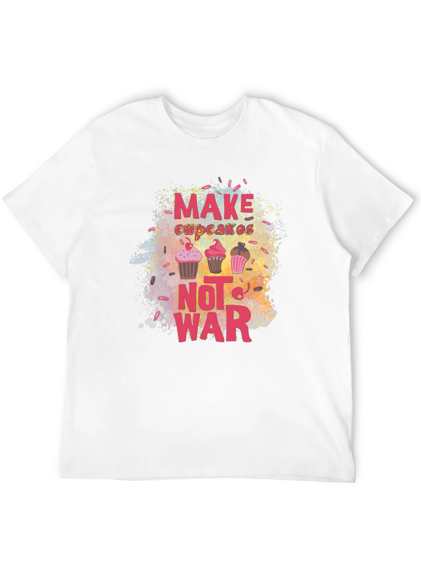 Black Make Cupcakes Not War Graphic Tee view 12