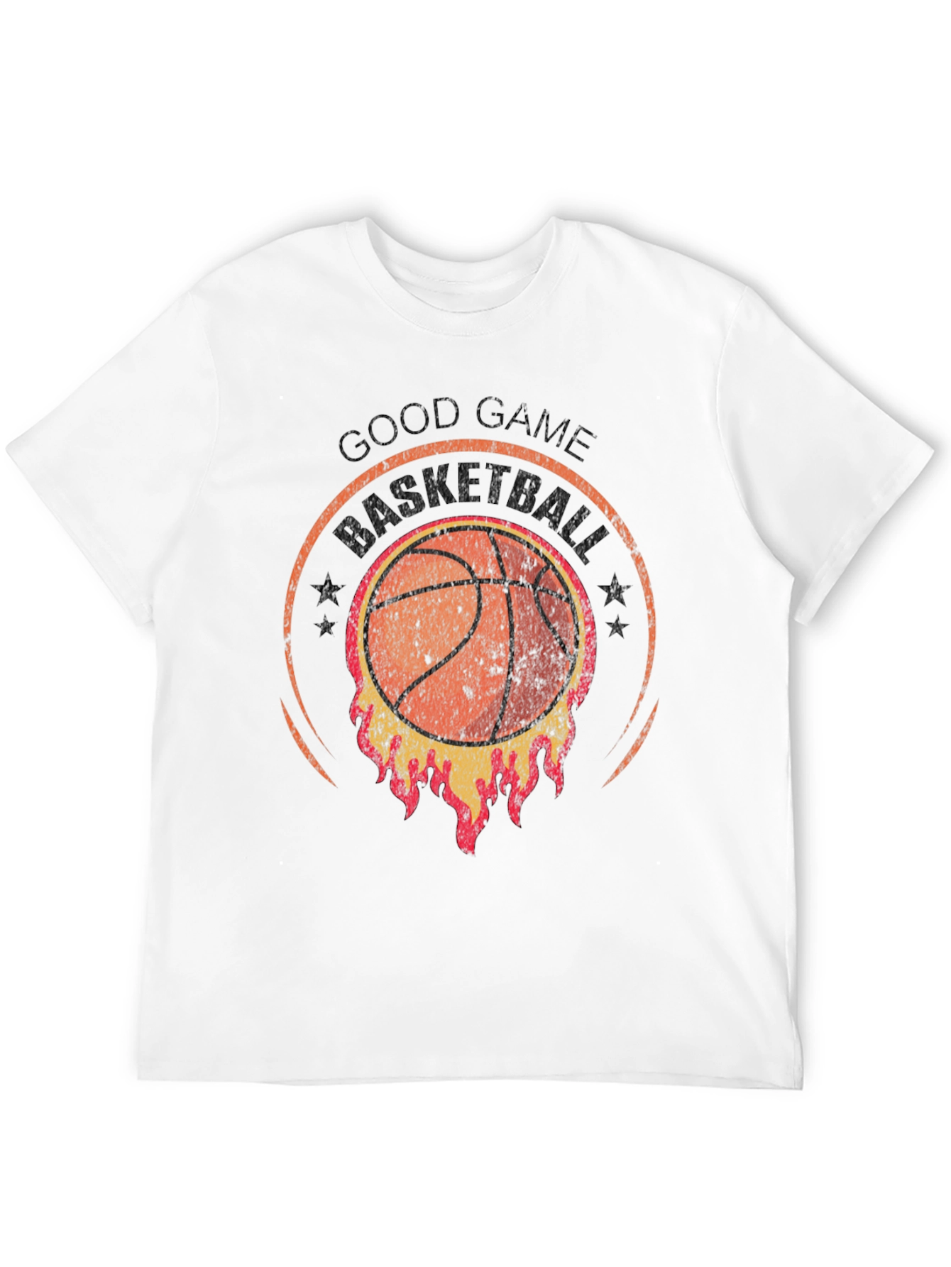 Black Good Game Basketball T-Shirt - Flaming Design view 12