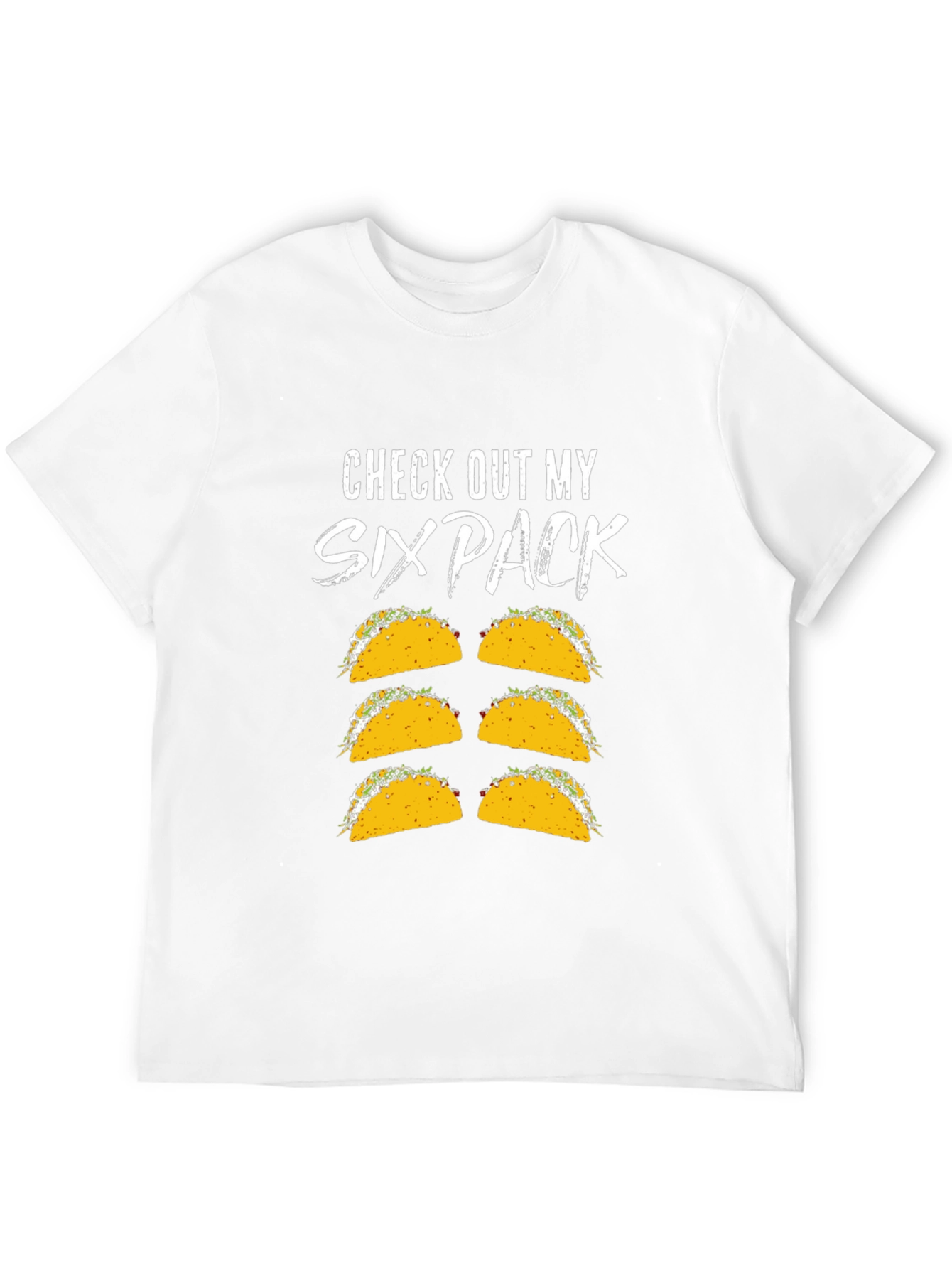Black Funny Six Pack Taco Graphic T-Shirt view 12