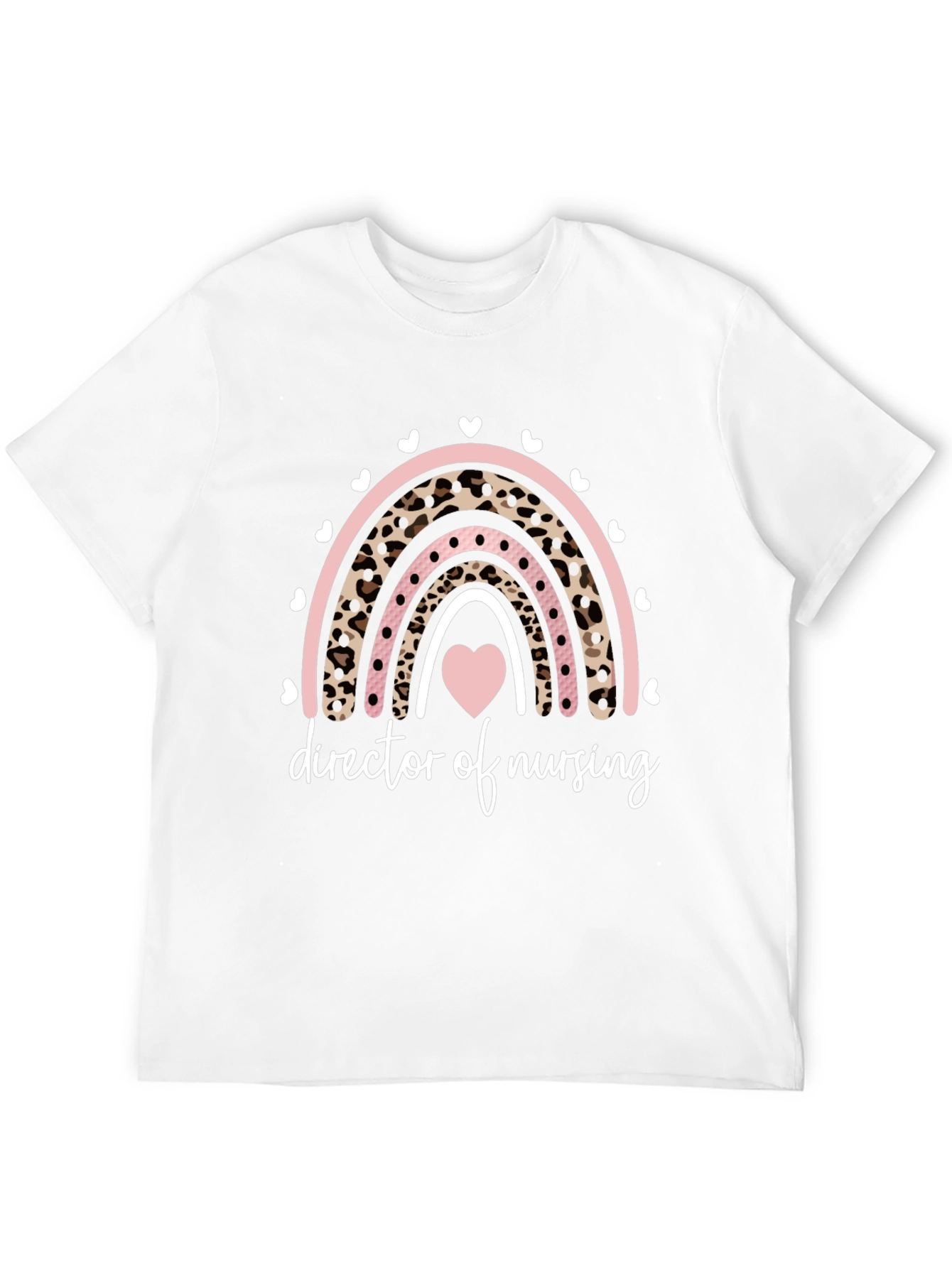 Black Director of Nursing Leopard Rainbow T-Shirt view 12