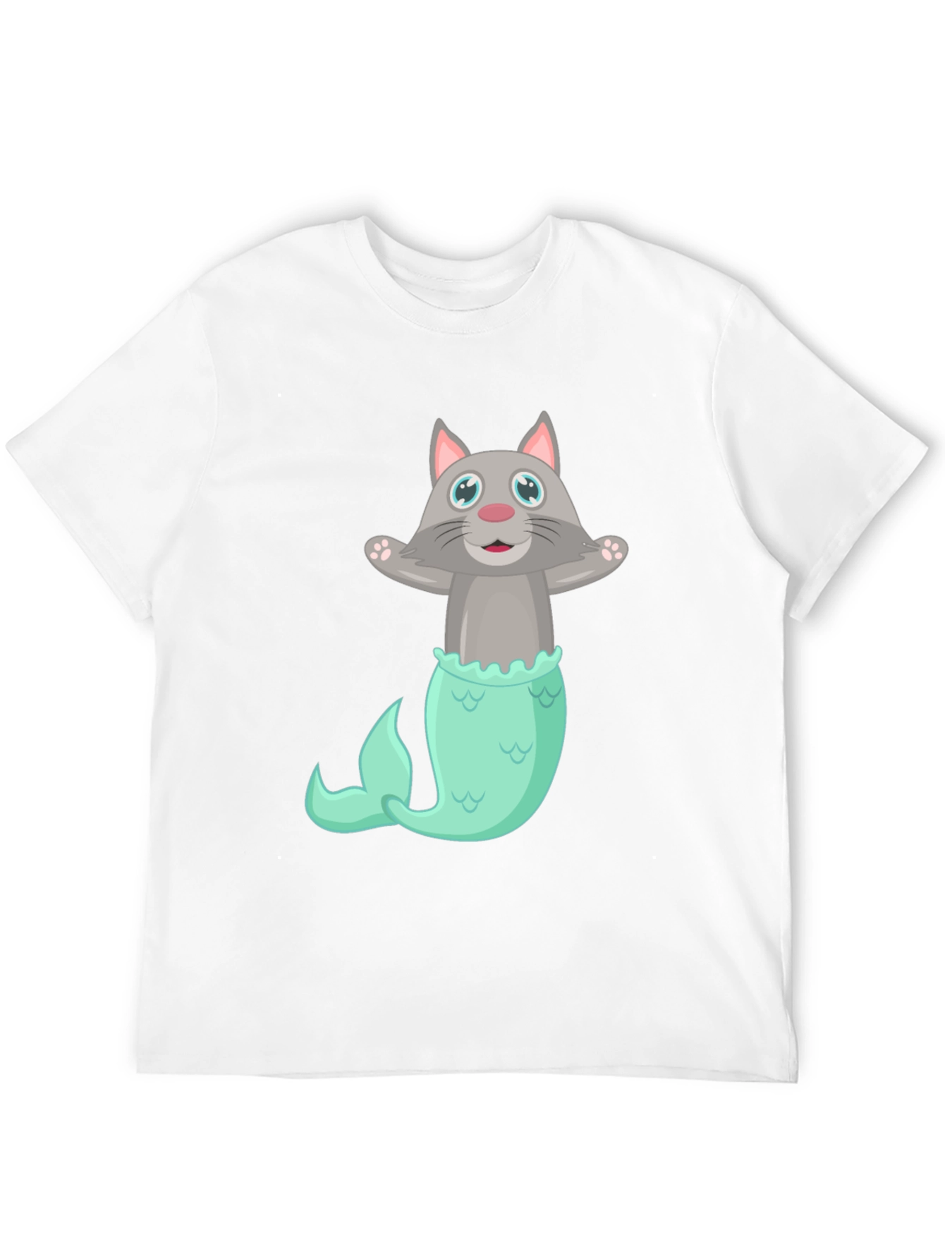 Black Cat Mermaid T-Shirt - Funny Graphic Tee view 12
