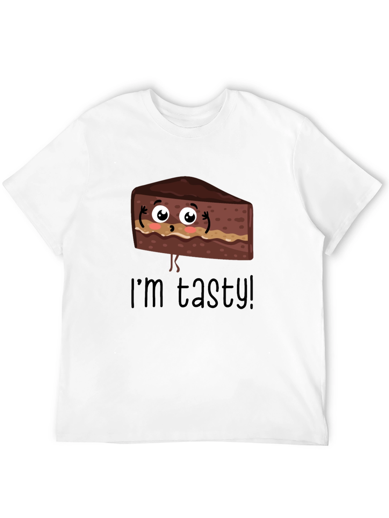 Black Tasty Cartoon Cake Graphic T-Shirt view 12