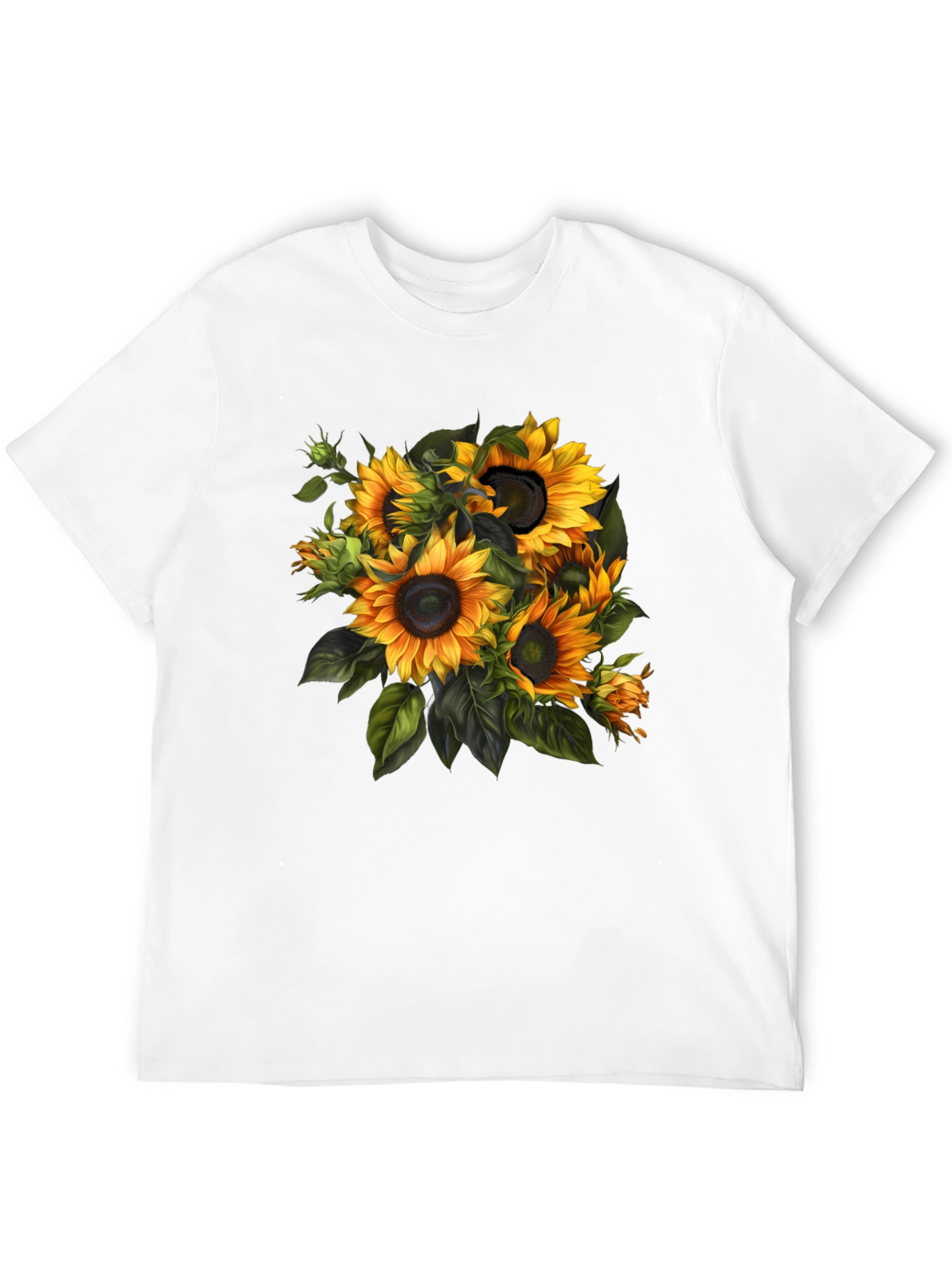 Black Sunflower Bouquet Graphic Tee - Stylish Floral Design view 12