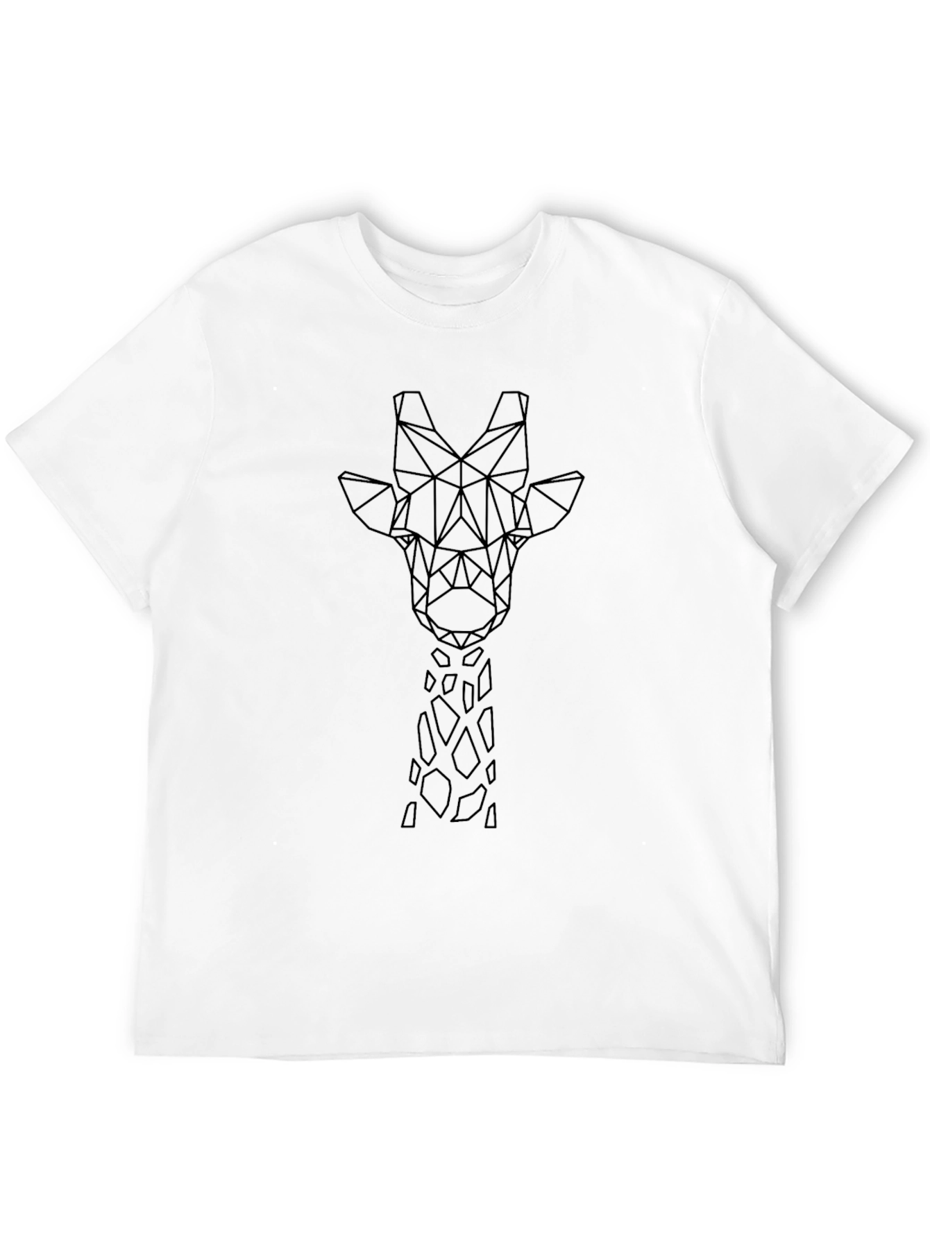 Black Geometric Giraffe Tee - Black Graphic T-Shirt view 12