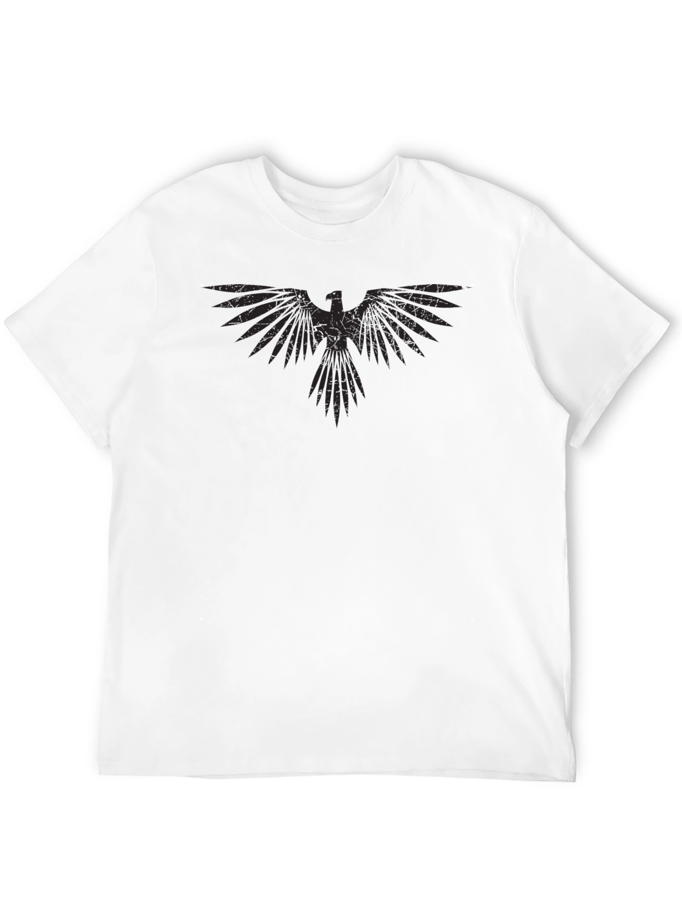 Black Men's Graphic Eagle T-Shirt - Casual Black Tee view 12