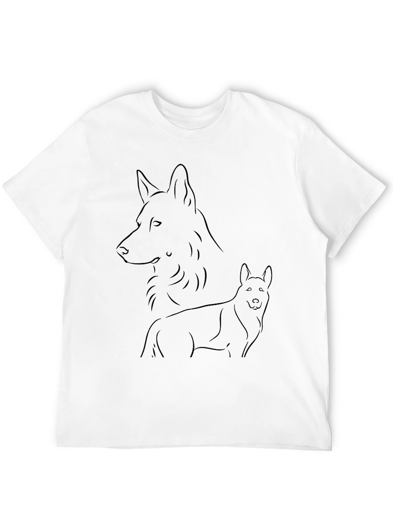 Black Dog Outline Black T-Shirt view 12