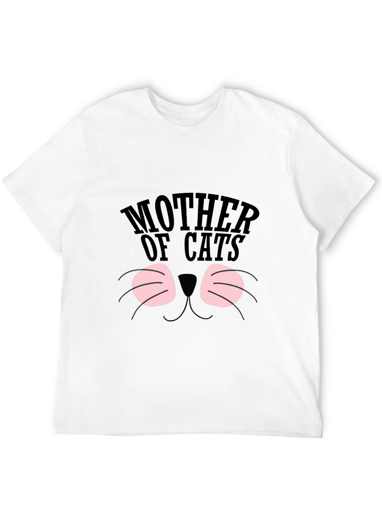 Black Mother of Cats T-Shirt, Cute Cat Face Tee view 12