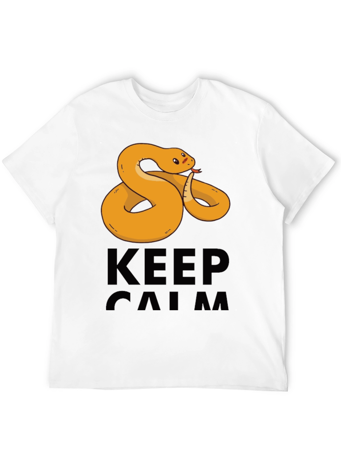 Black Funny Snake Keep Calm Men's T-Shirt view 12