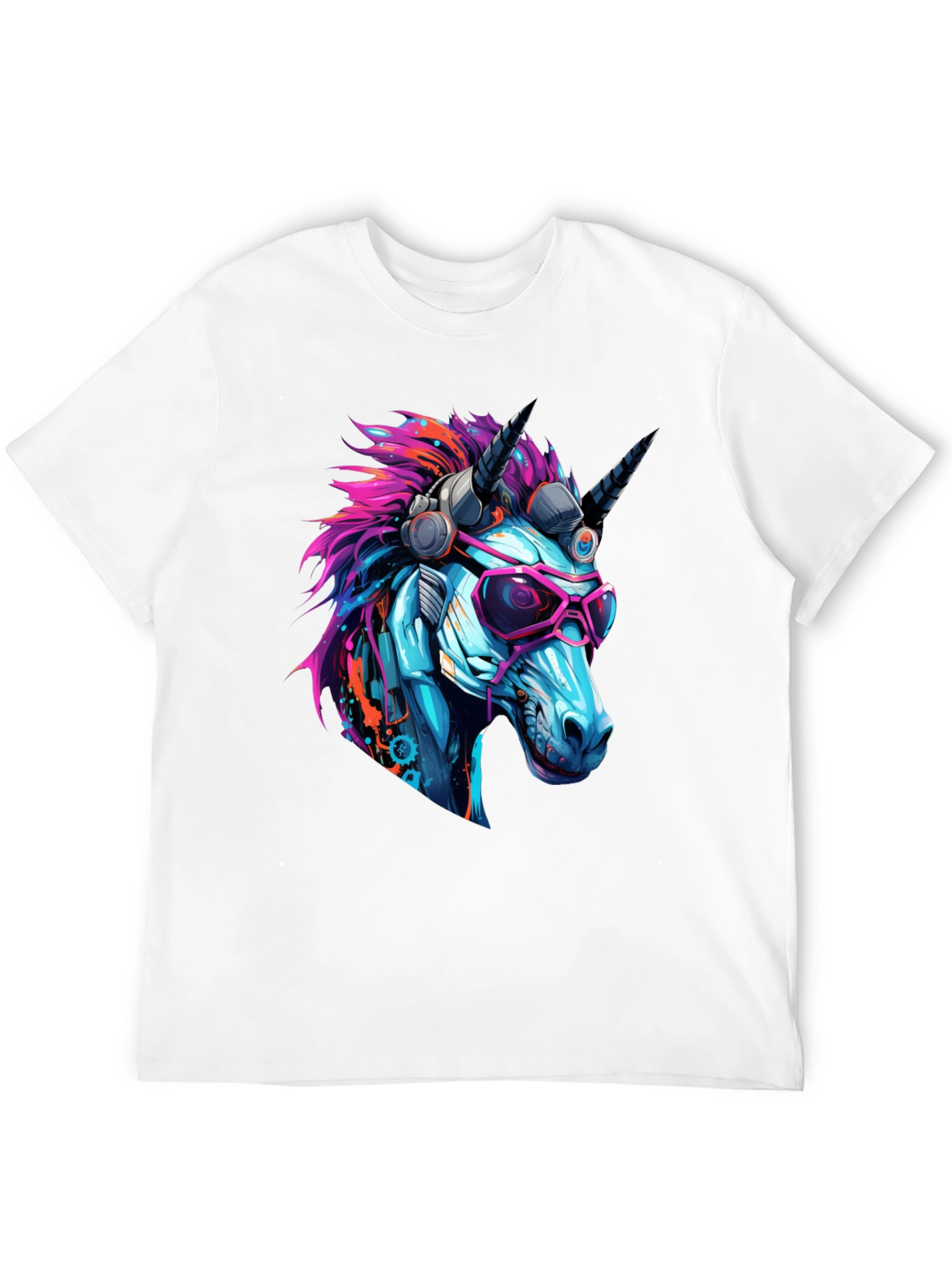 Black Cyberpunk Unicorn Graphic T-Shirt - Cool, Edgy Design view 12