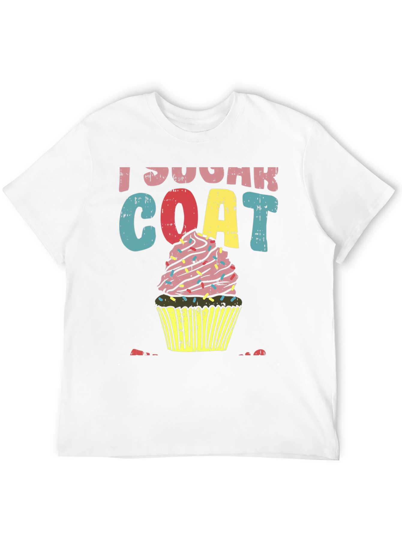 Black I Sugar Coat Tee - Fun Cupcake Shirt view 12