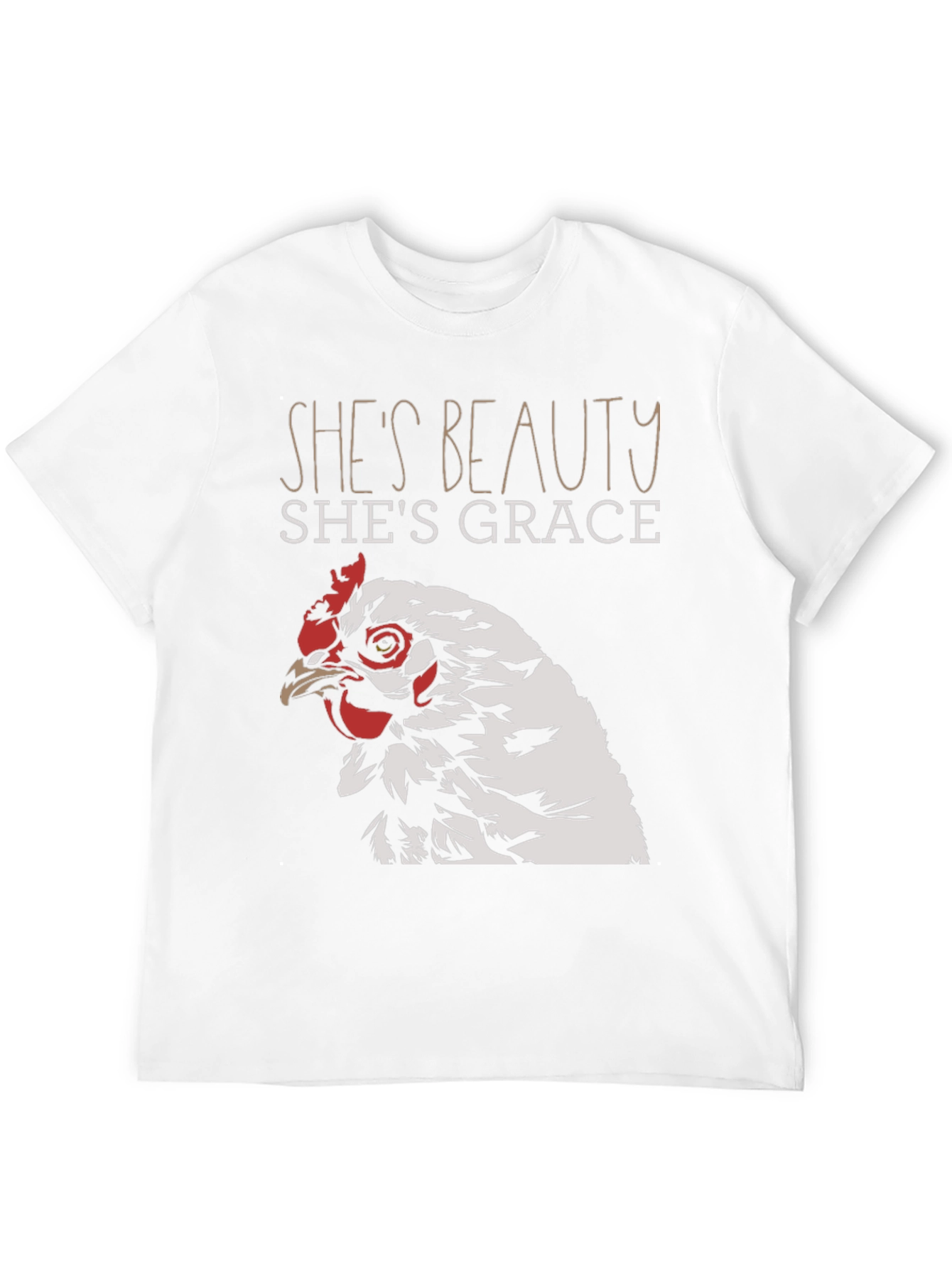 Black She's Beauty She's Grace Chicken Graphic T-Shirt view 12