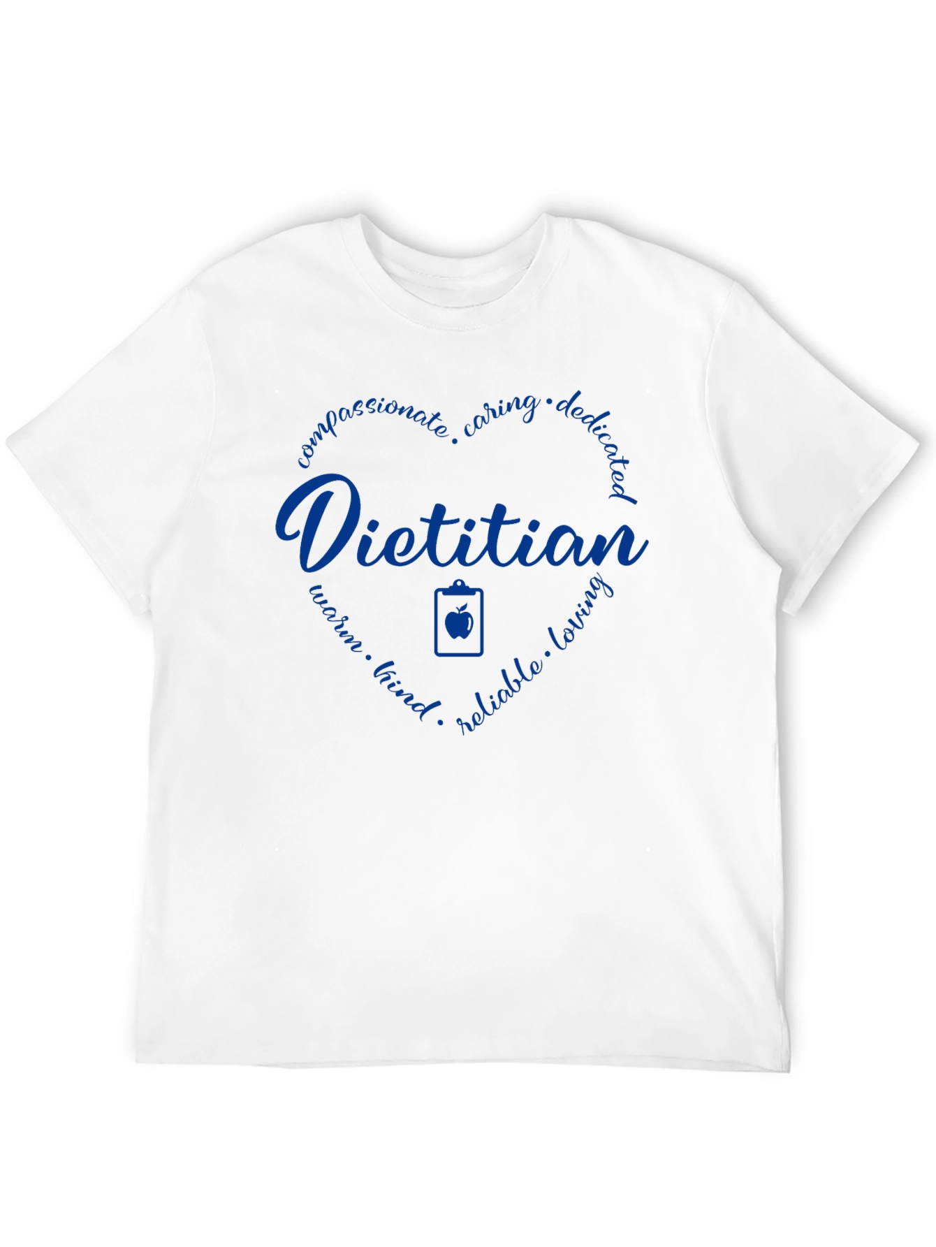 Black Dietitian Heart Graphic T-Shirt - Caring Nutritionist Tee view 12