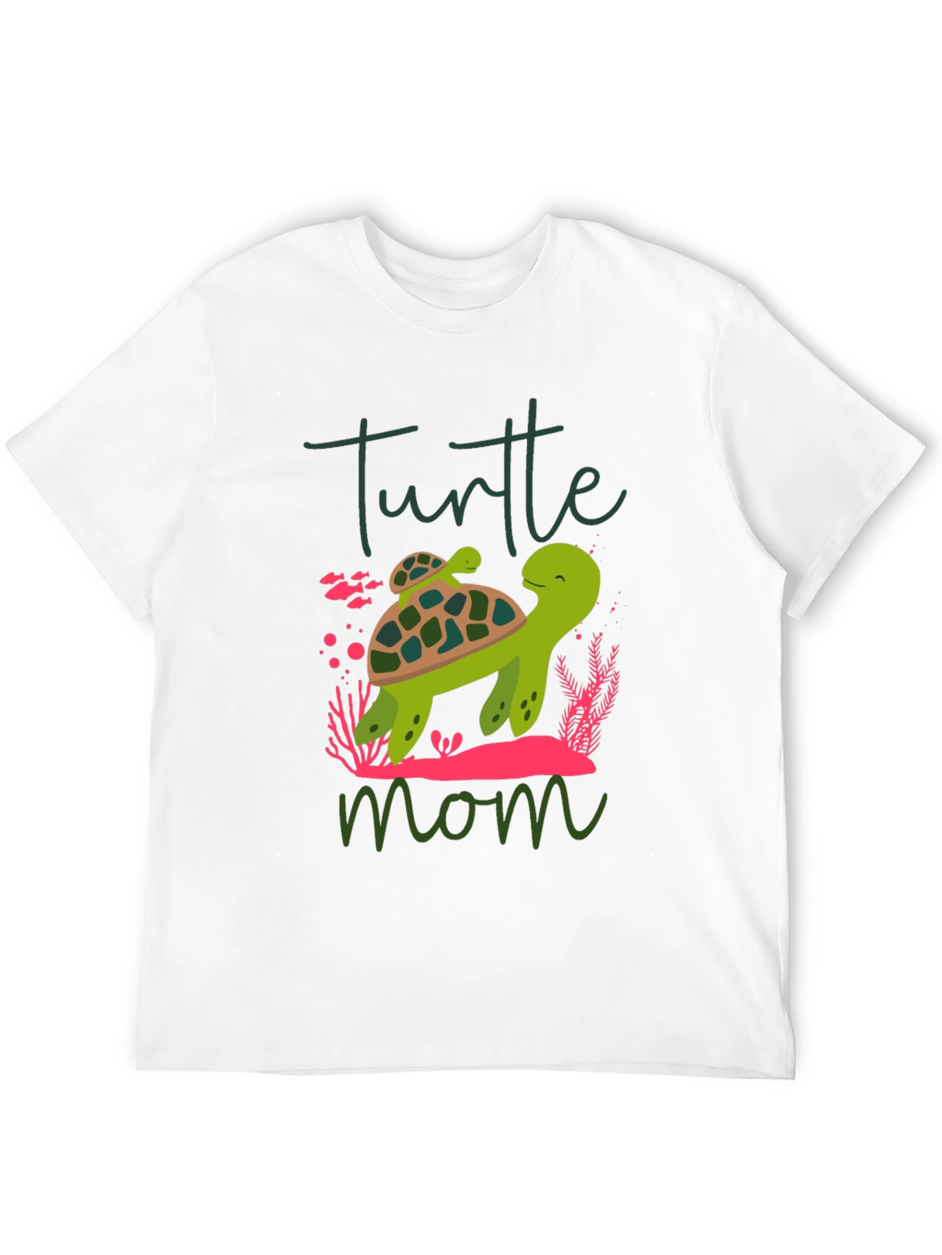Black Turtle Mom Graphic T-Shirt, Cute Animal Tee view 12