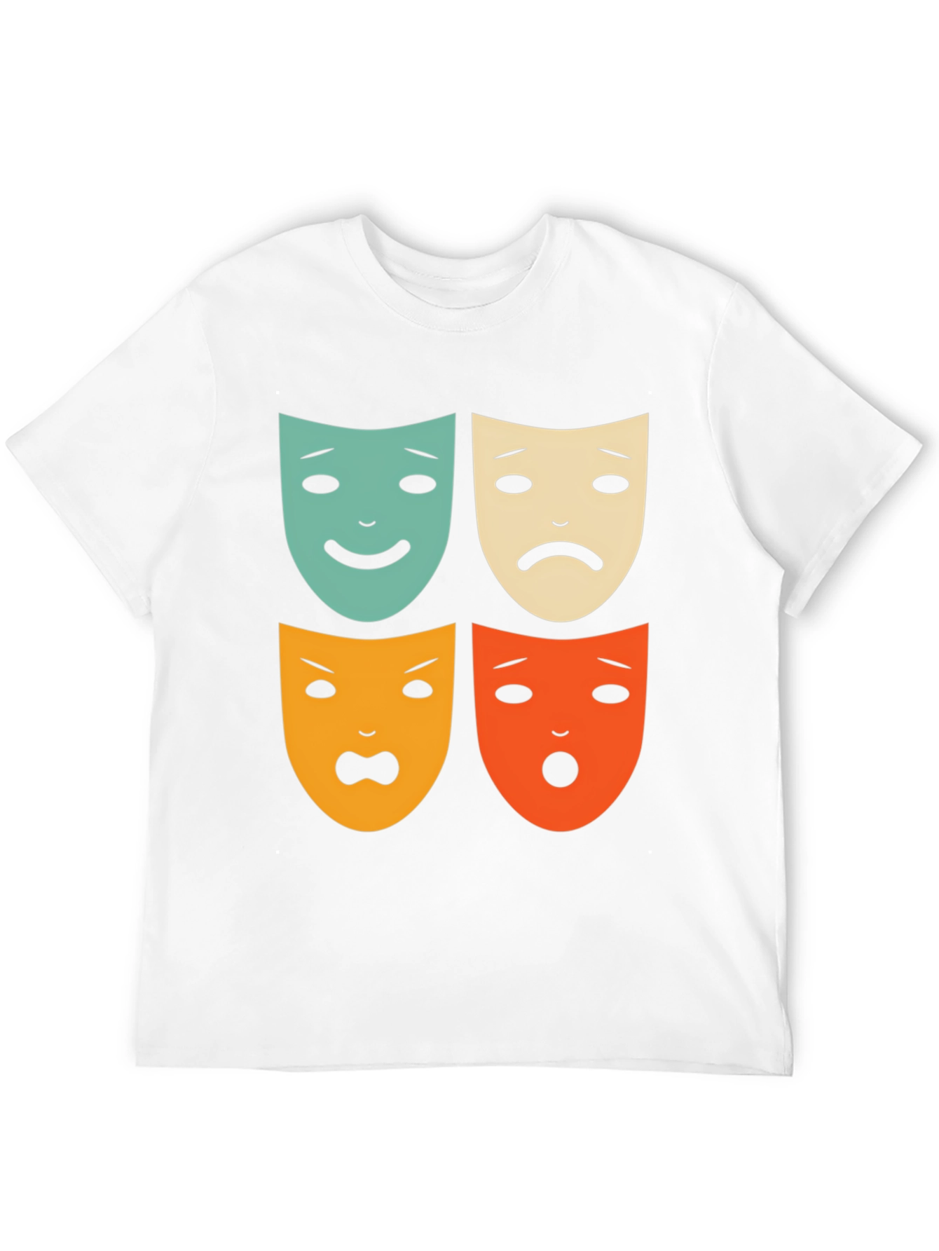 Black Drama Masks Graphic Tee - Unisex Soft Cotton T-Shirt view 12