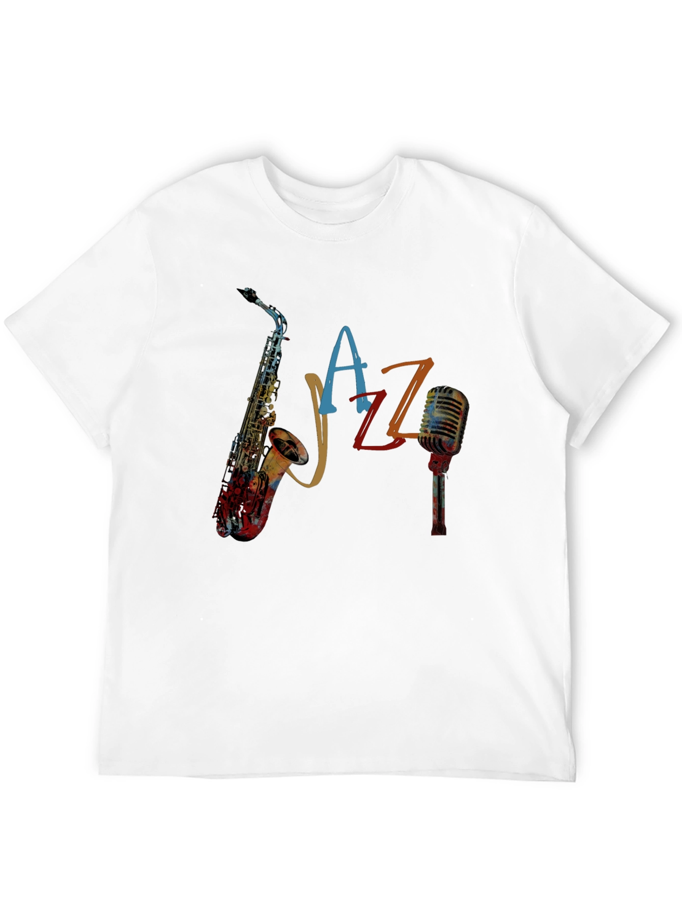 Black Jazz Saxophone Graphic Tee - Cool Music Lover Shirt view 12