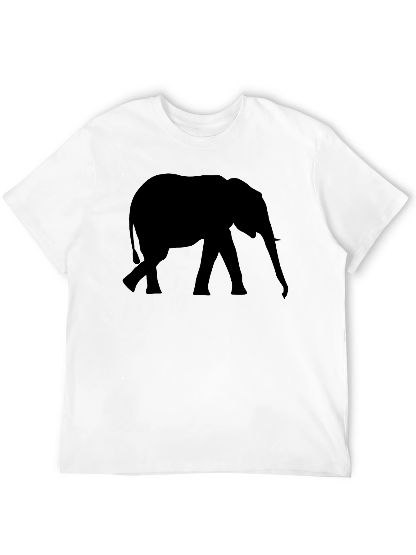 Black Elephant Silhouette Black T-Shirt view 12