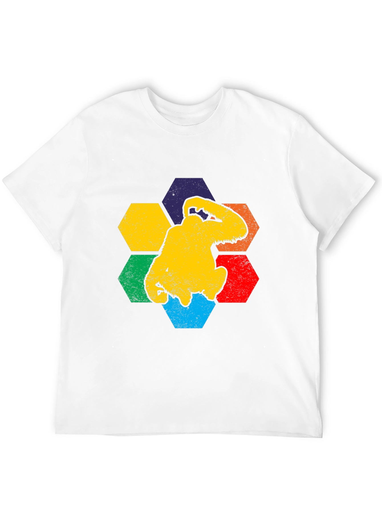 Black Retro Bigfoot Hexagon Graphic Tee view 12