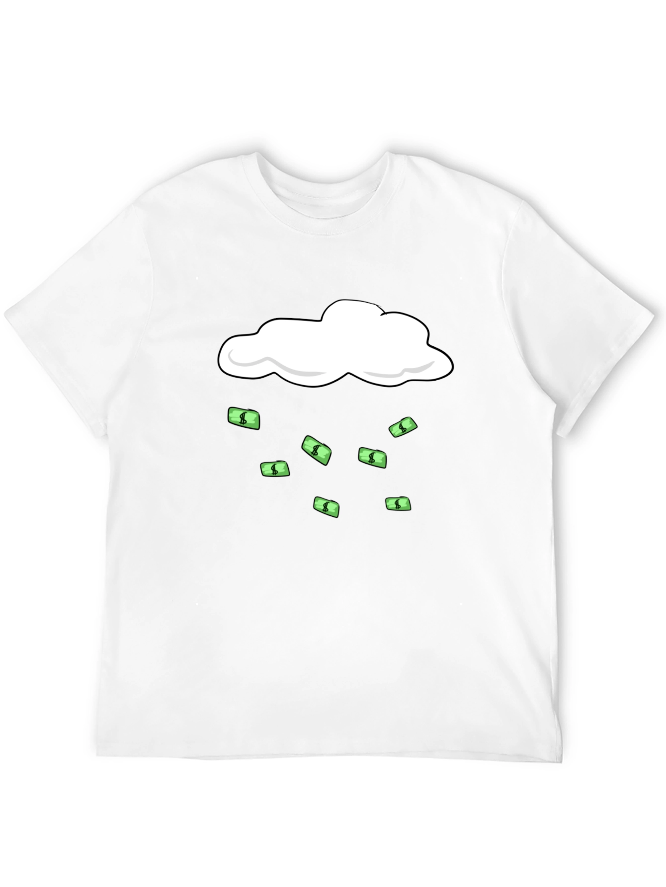 Black Money Rain T-Shirt - Black Graphic Tee view 12