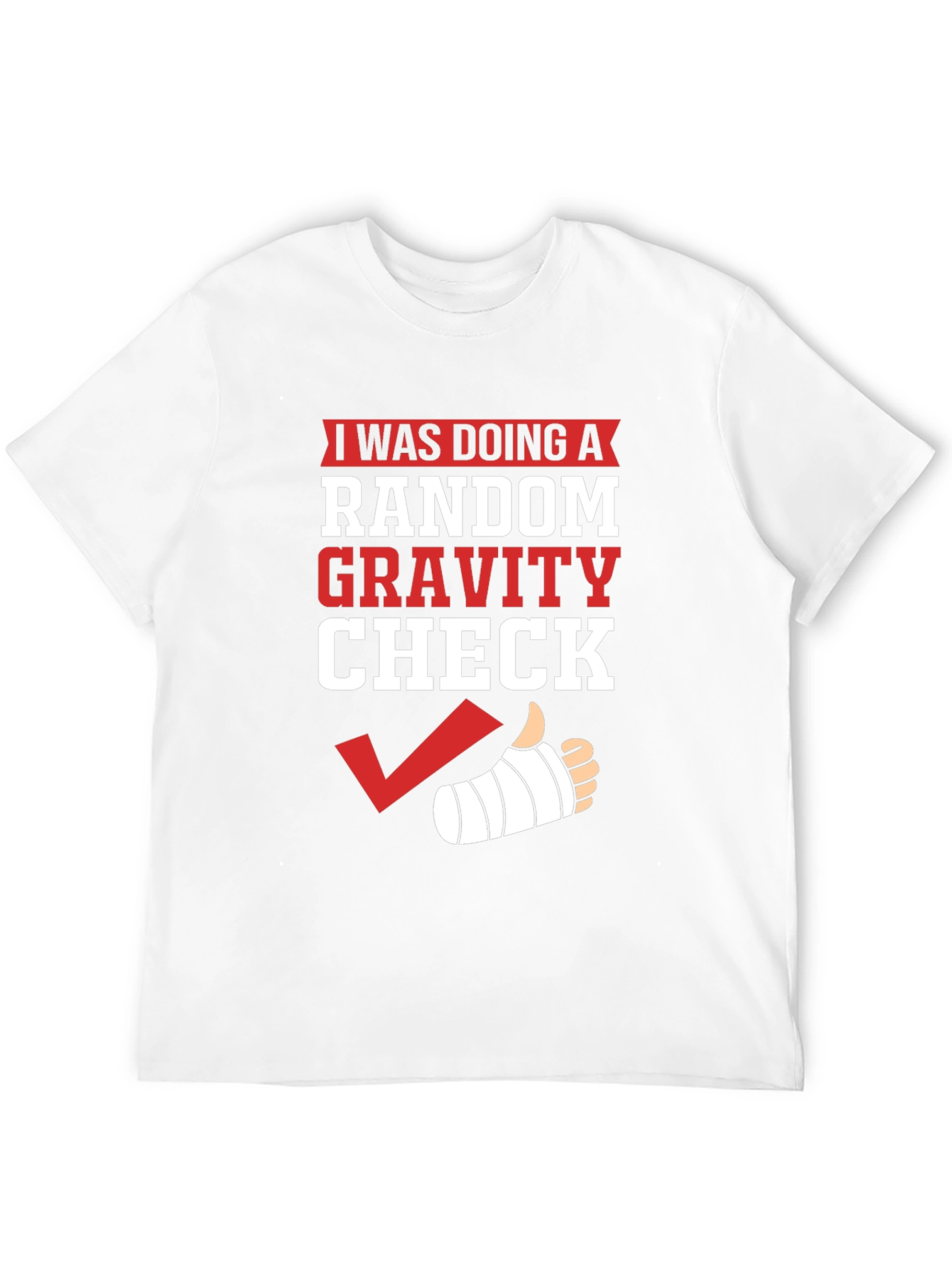 Black Random Gravity Check Humor T-Shirt view 12