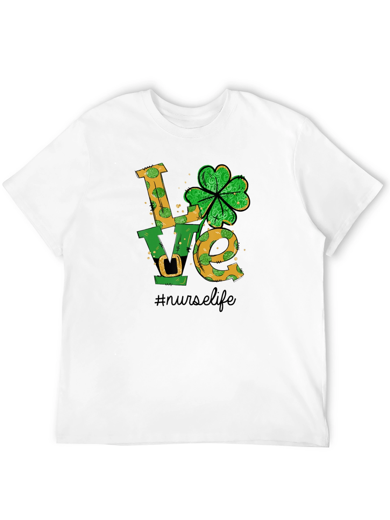 Black Nurse Life St. Patrick's Day T-Shirt view 12