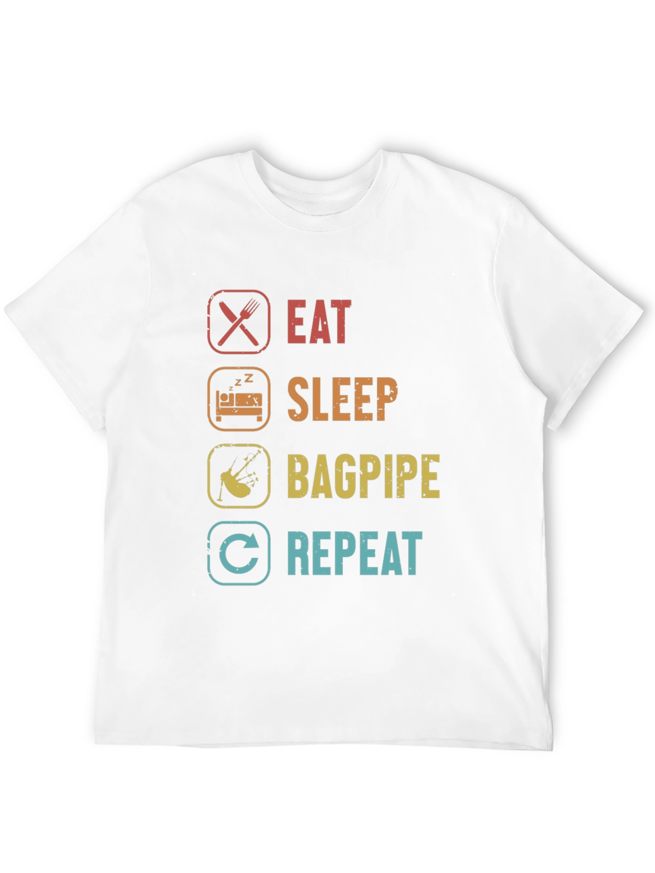 Black Eat Sleep Bagpipe Repeat T-Shirt view 12