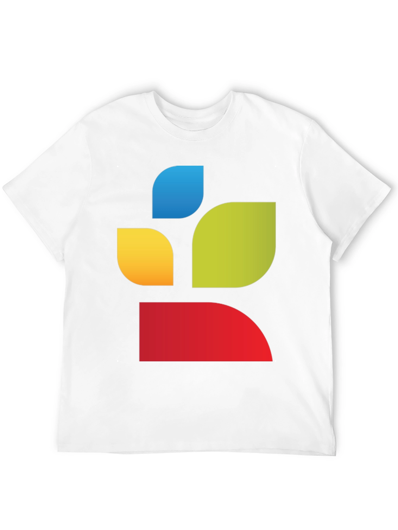 Black Abstract Leaf Design Black T-Shirt view 12