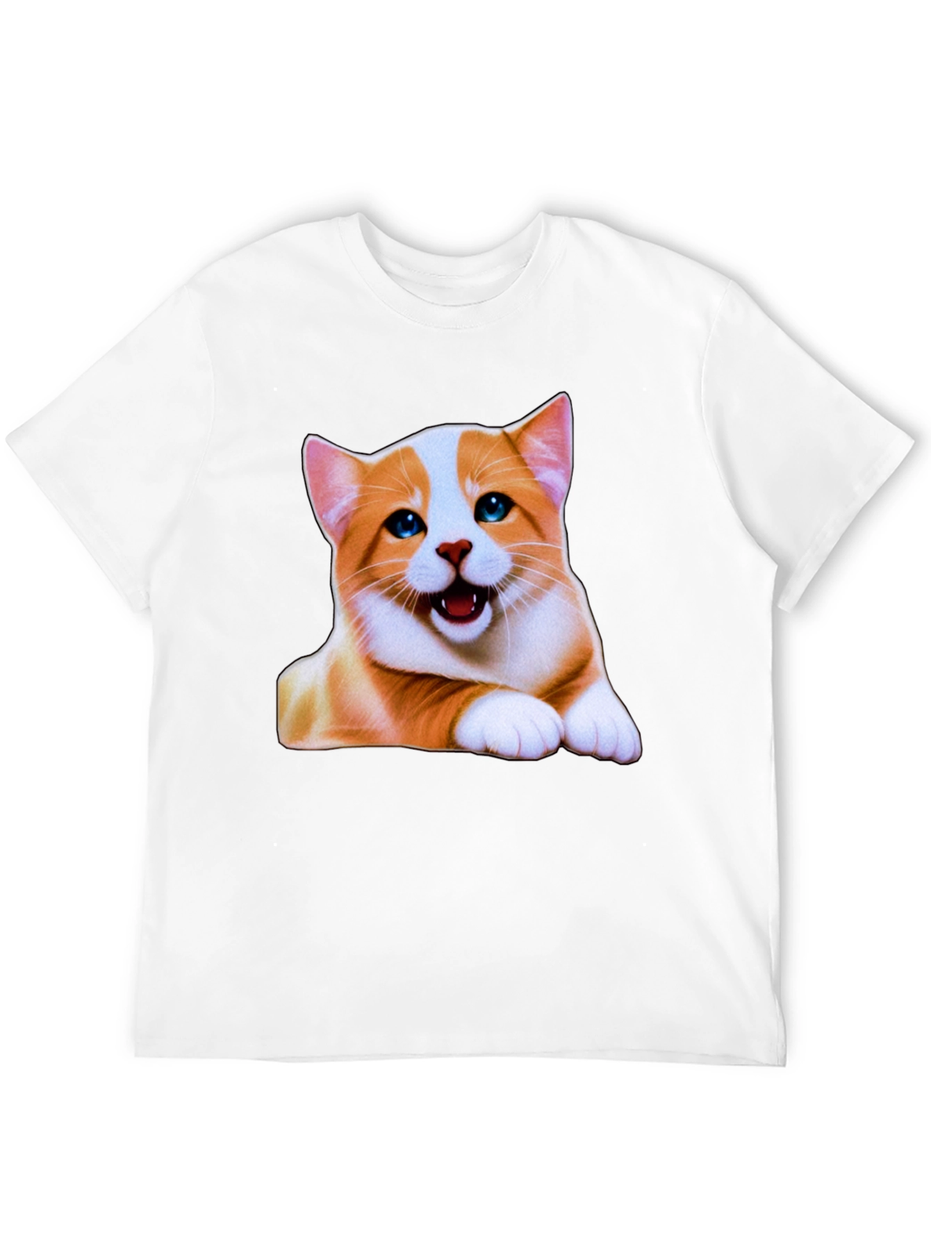 Black Cute Cat Graphic Tee - Men's Black T-Shirt view 12