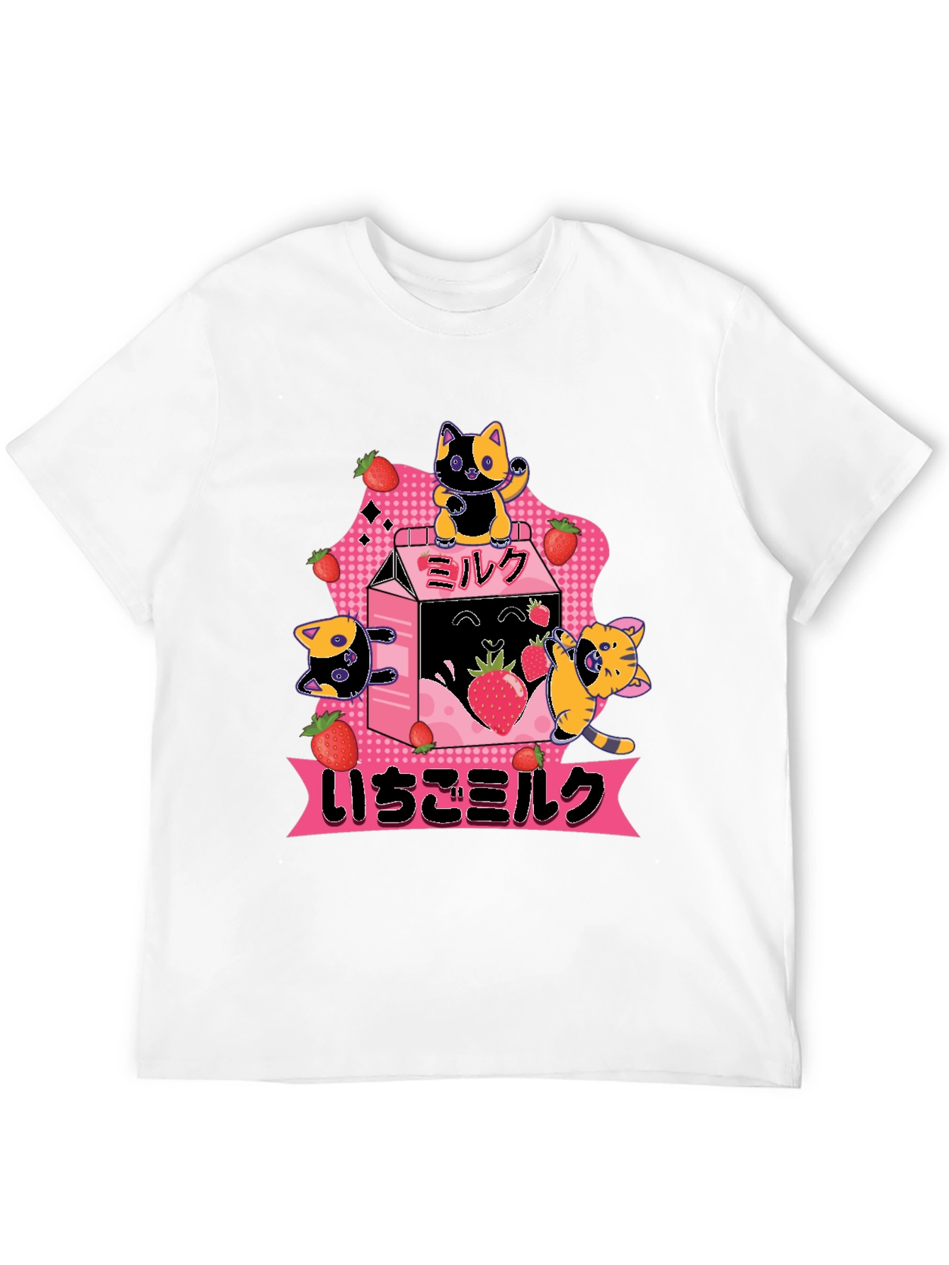 Black Strawberry Milk Cats T-Shirt view 12