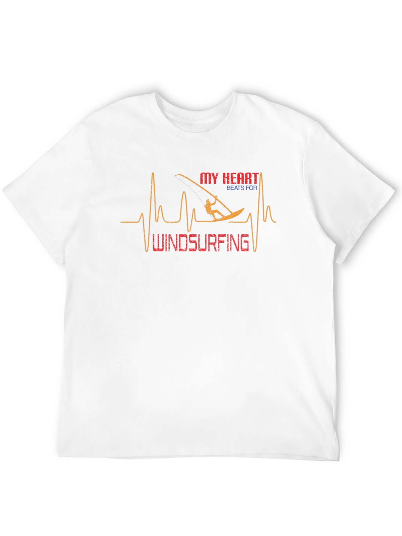 Black Windsurfing Heartbeat Graphic T-Shirt view 12