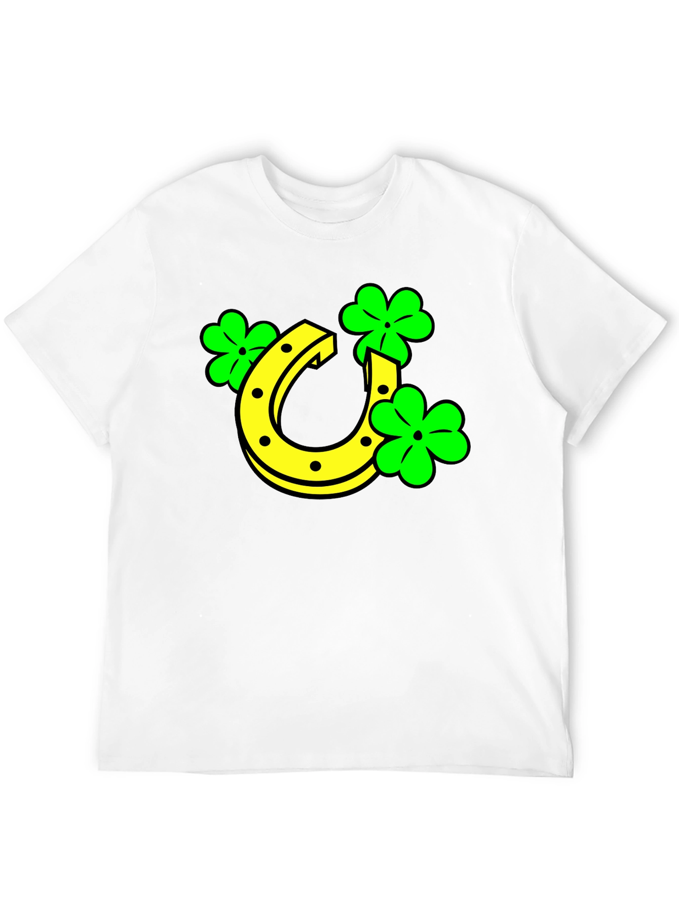 Black Lucky Horseshoe & Clover Black T-Shirt view 12