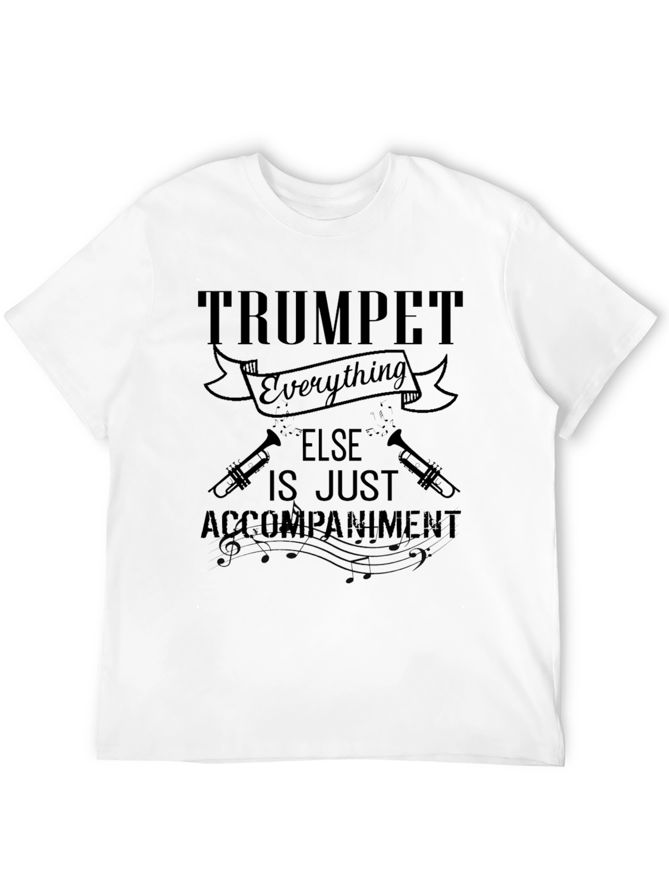 Black Trumpet Player T-Shirt - Everything Else Accompaniment Musician Tee view 12