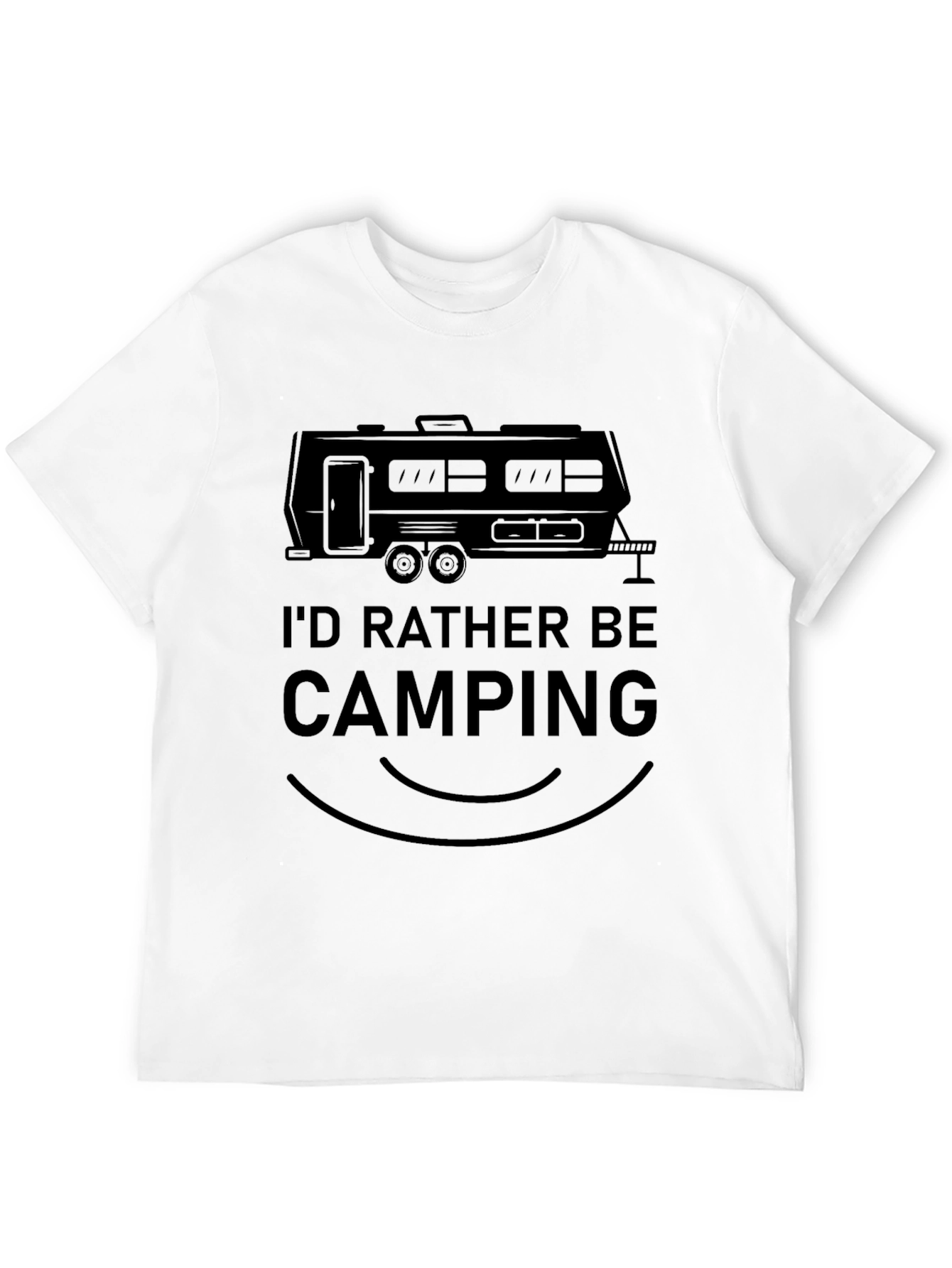 Black Camping T-Shirt - I'd Rather Be Camping view 12