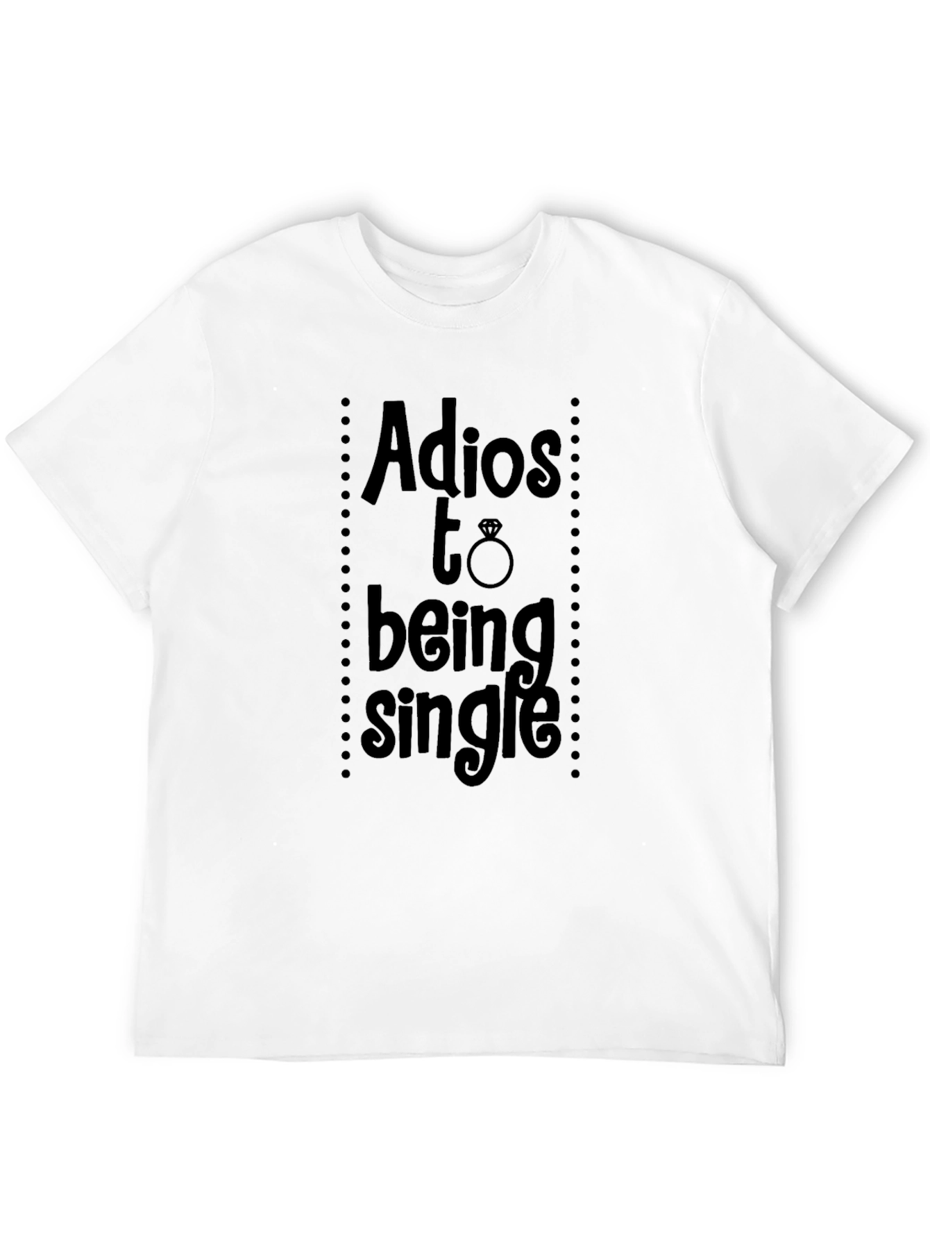 Black Adios to Being Single T-Shirt, Wedding view 12