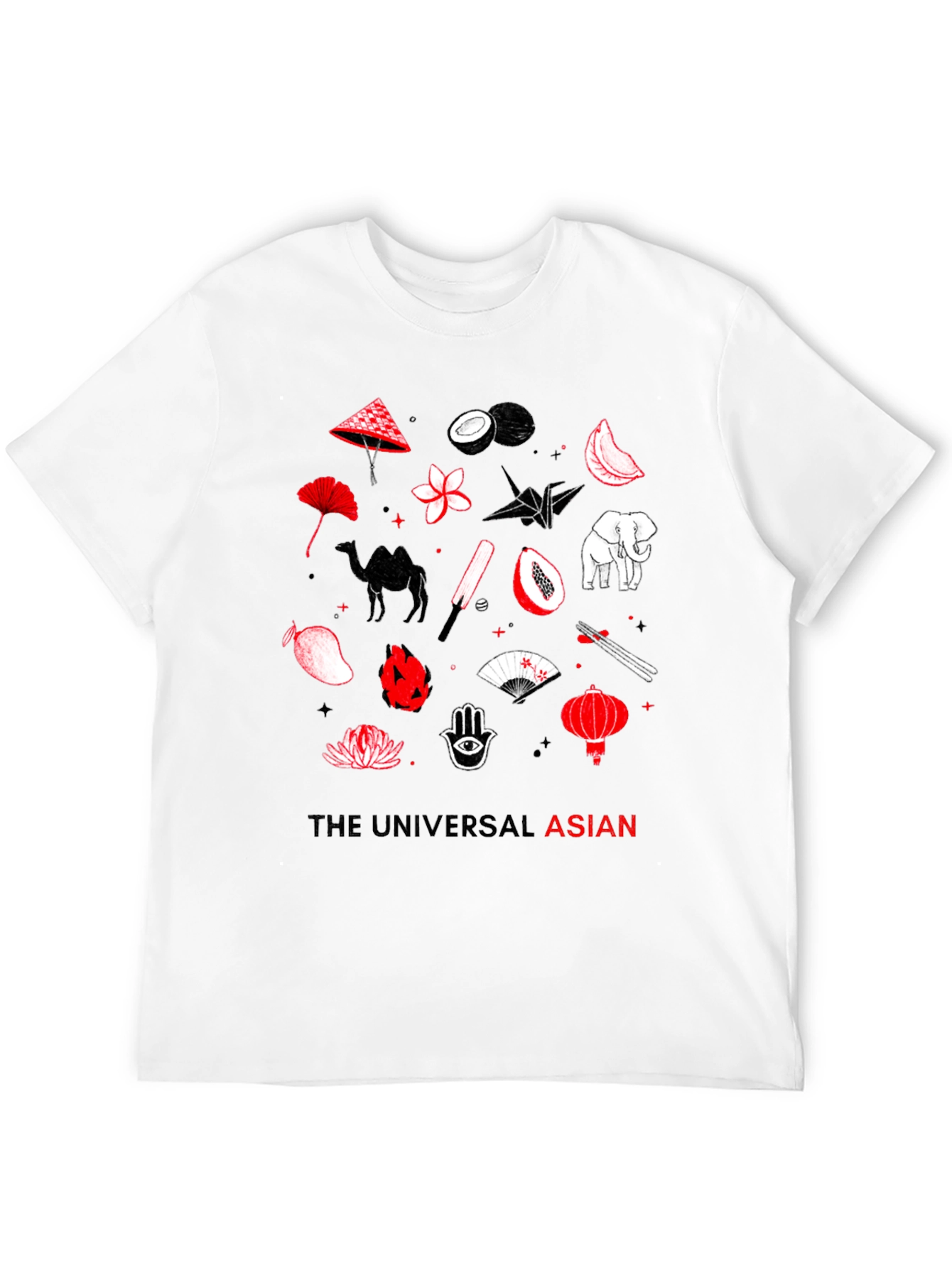 Black The Universal Asian Graphic Tee - Black Cotton view 12