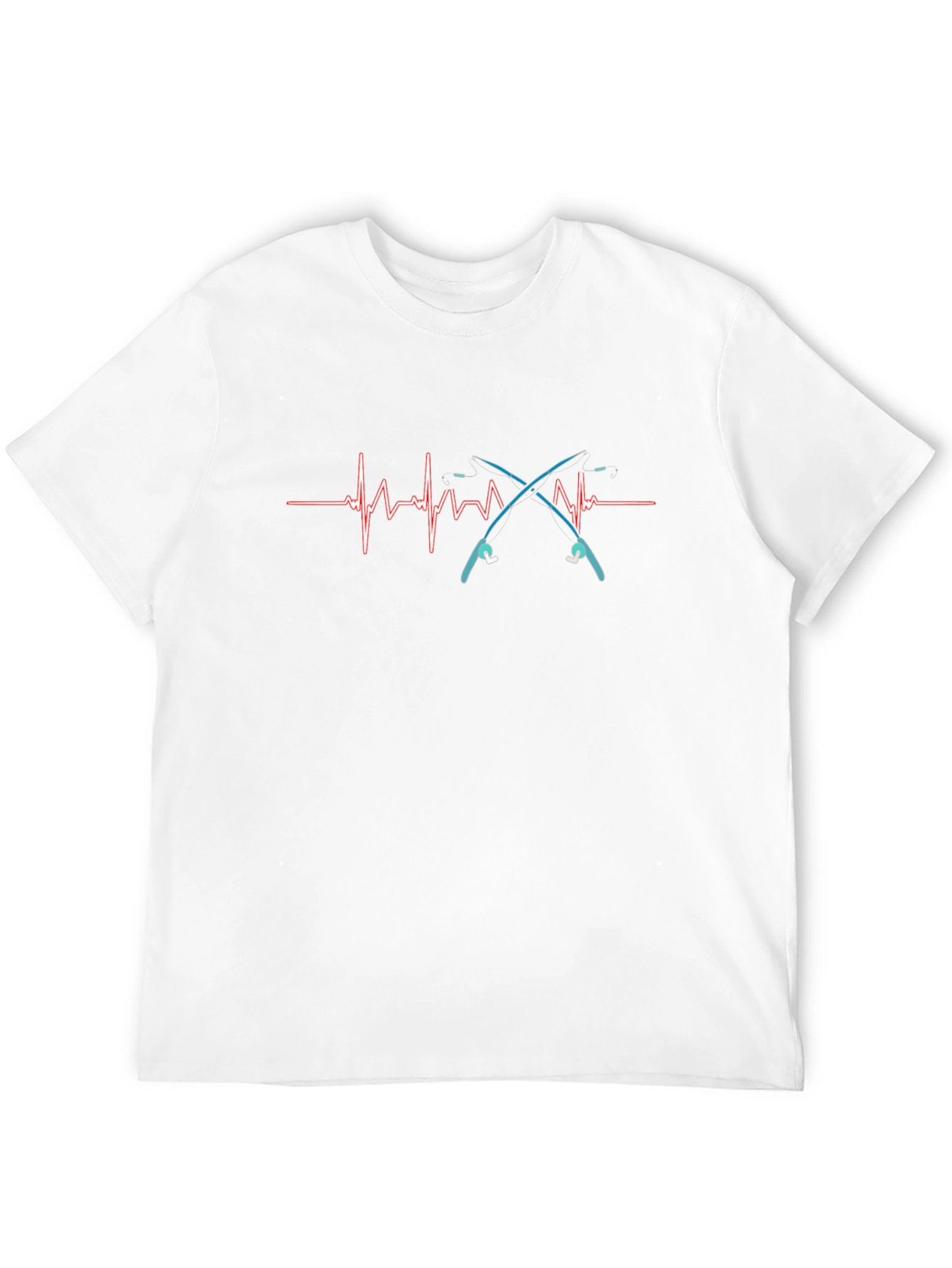 Black Fishing Heartbeat T-Shirt - Black Cotton Tee view 12