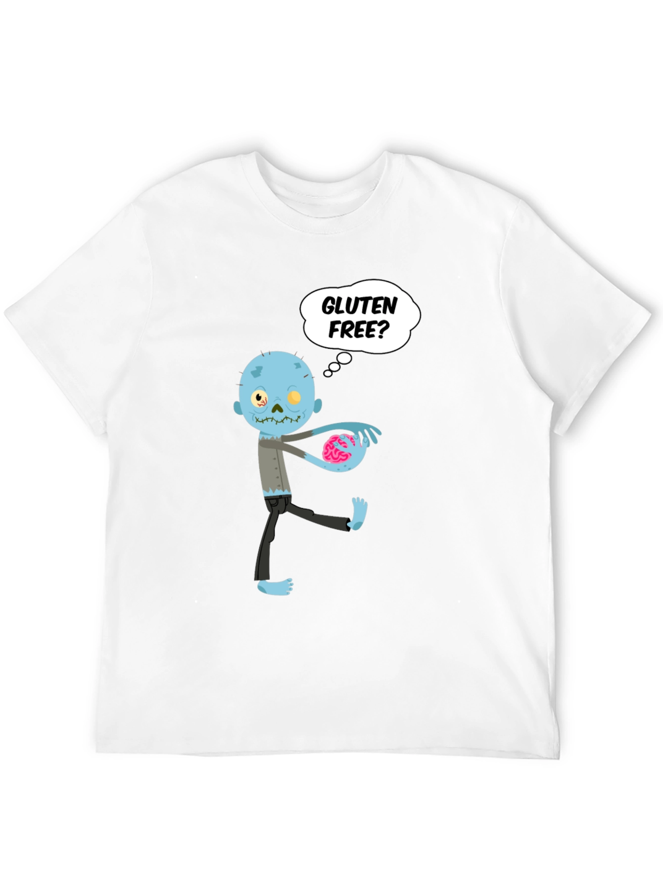 Black Gluten Free Zombie Brains Graphic T-Shirt view 12