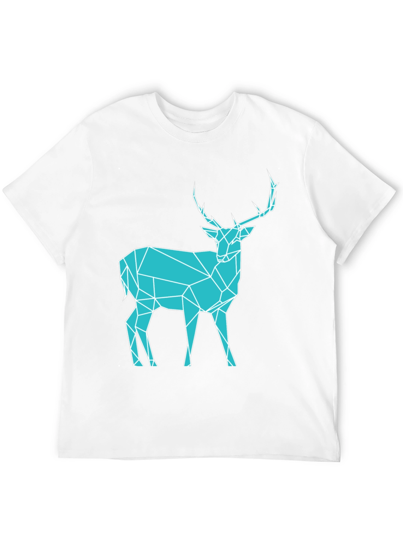 Black Geometric Deer T-Shirt - Modern Graphic Tee view 12
