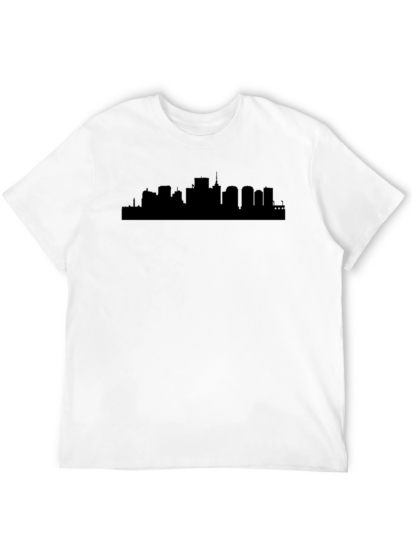 Black Cityscape Silhouette Graphic T-Shirt view 12