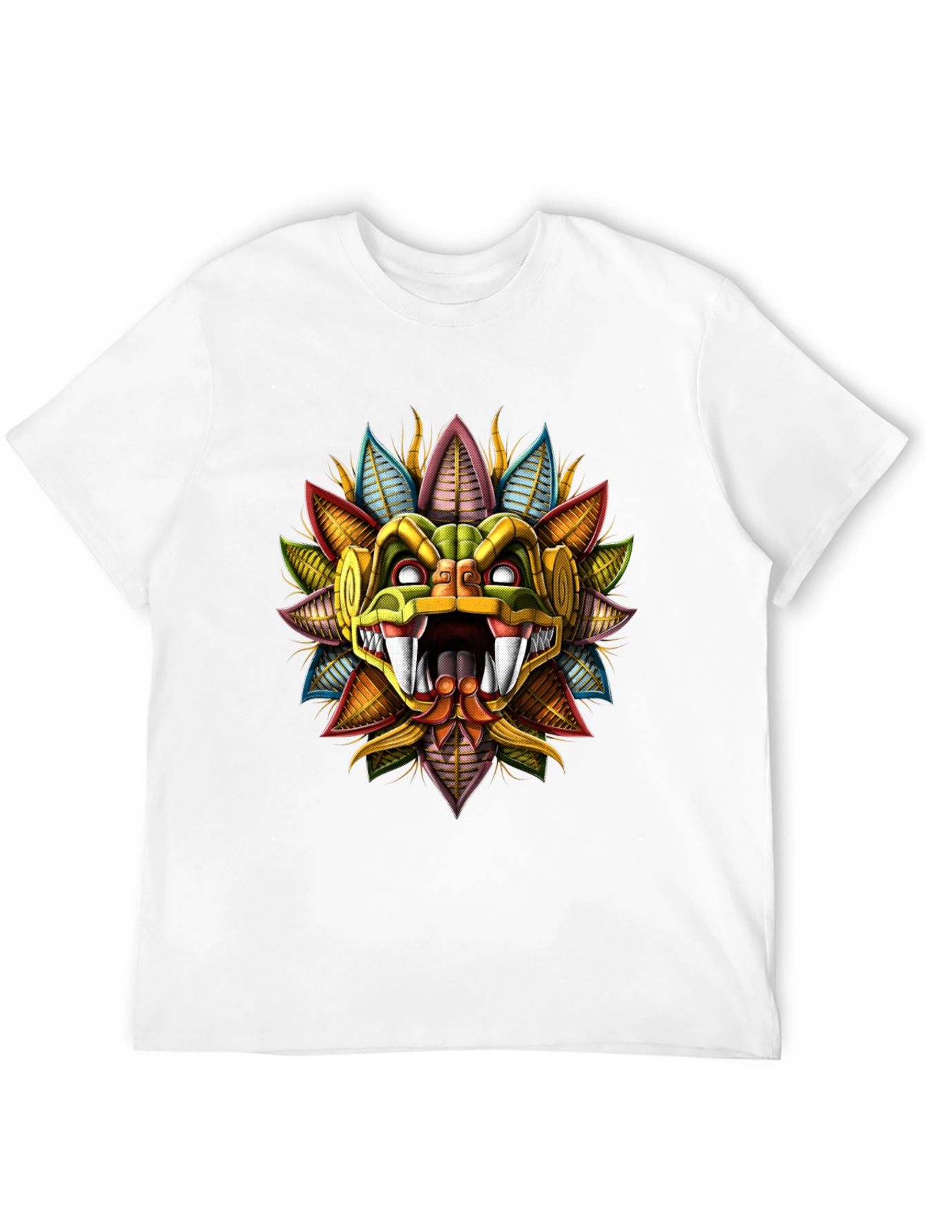 Black Aztec Serpent God T-Shirt - Bold Graphic Tee view 12