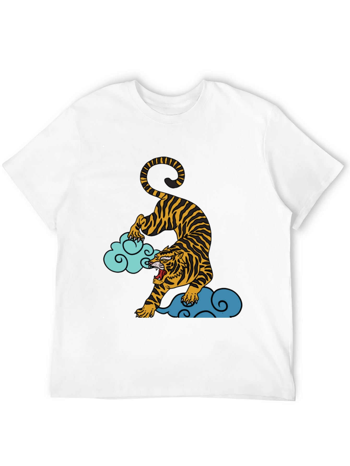 Black Tiger on Clouds Graphic Tee - Black view 12