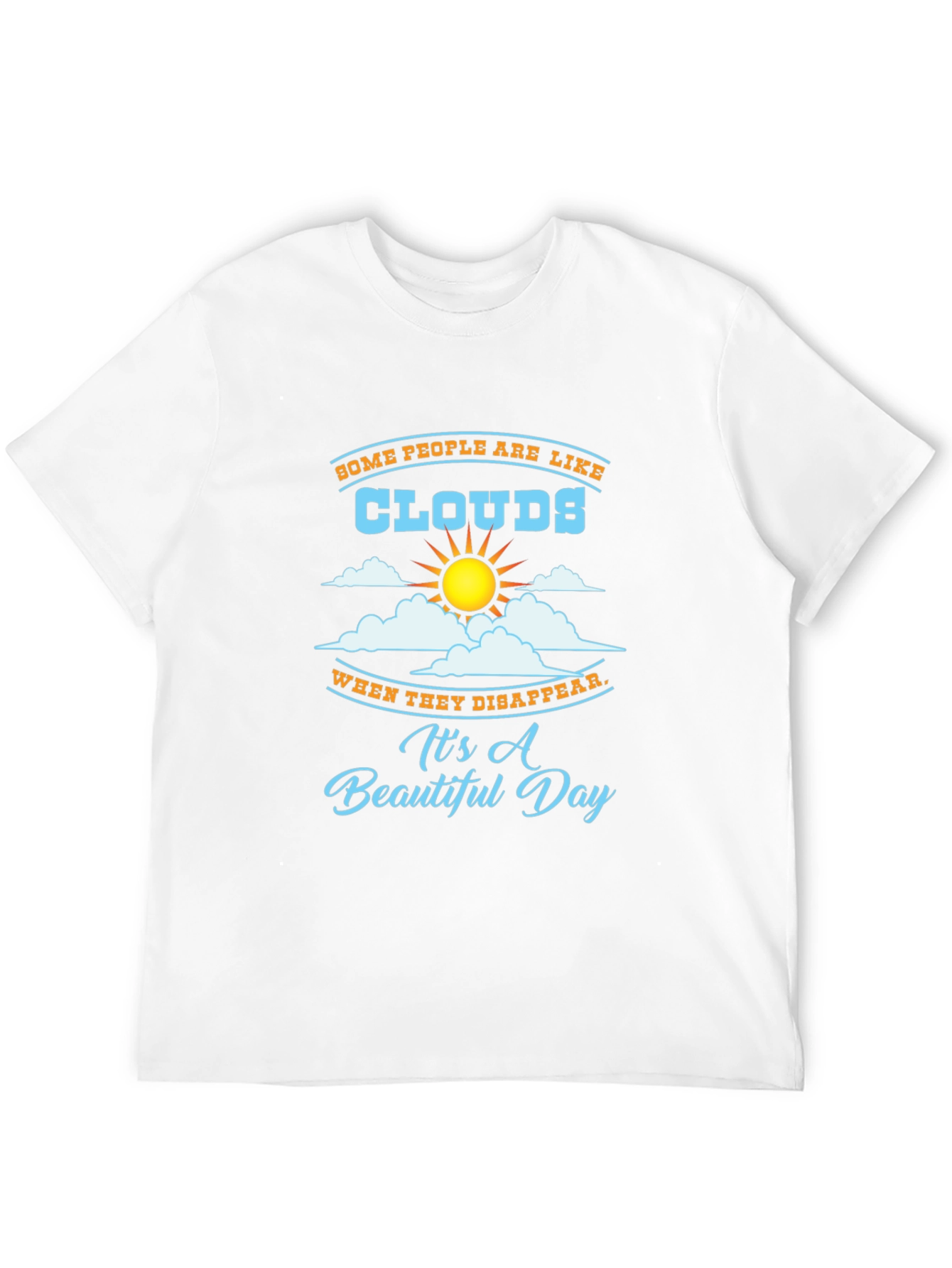 Black Funny Clouds Graphic T-Shirt - Beautiful Day Design view 12
