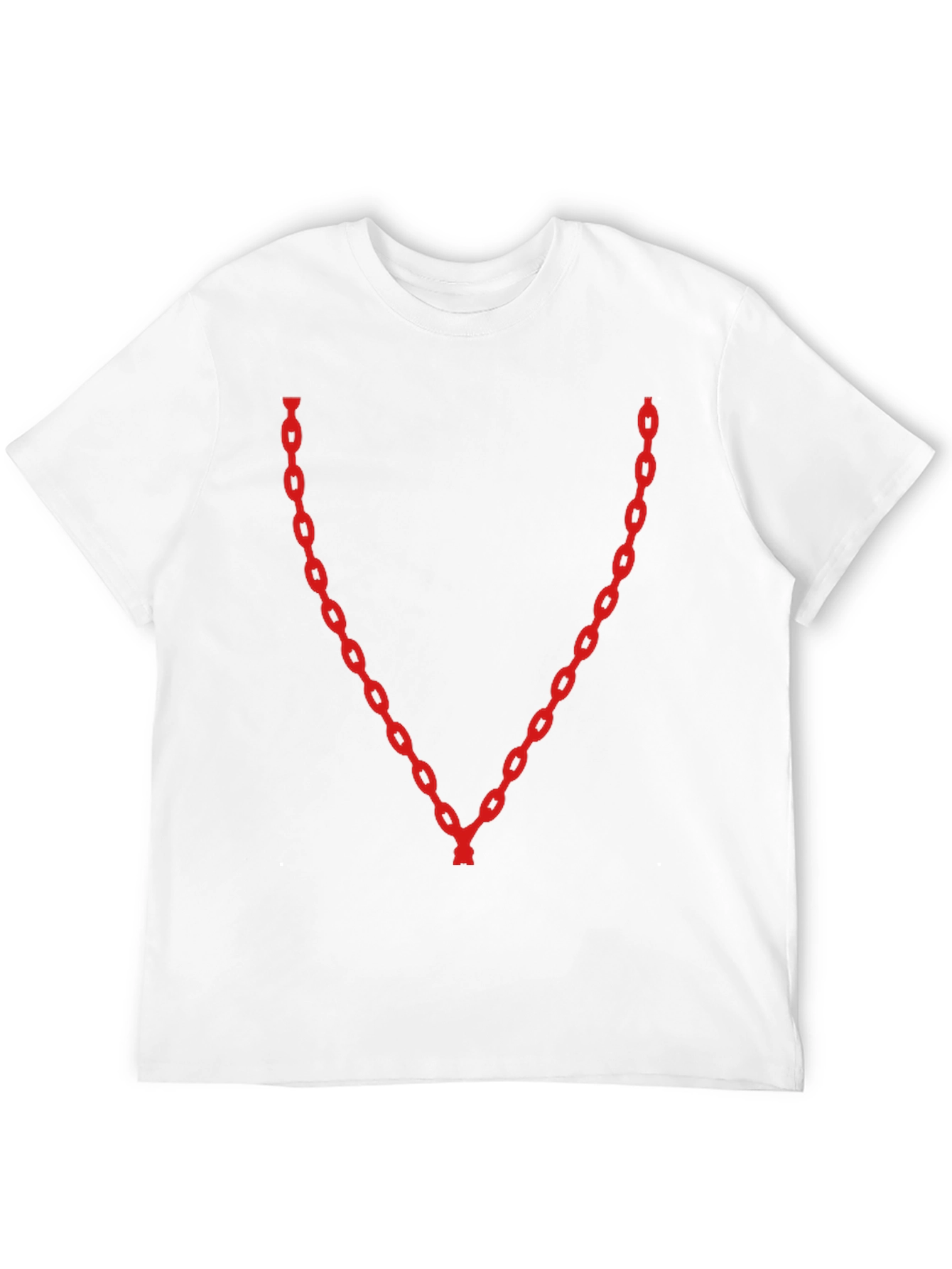 Black Red Chain V-Neck Black T-Shirt view 12