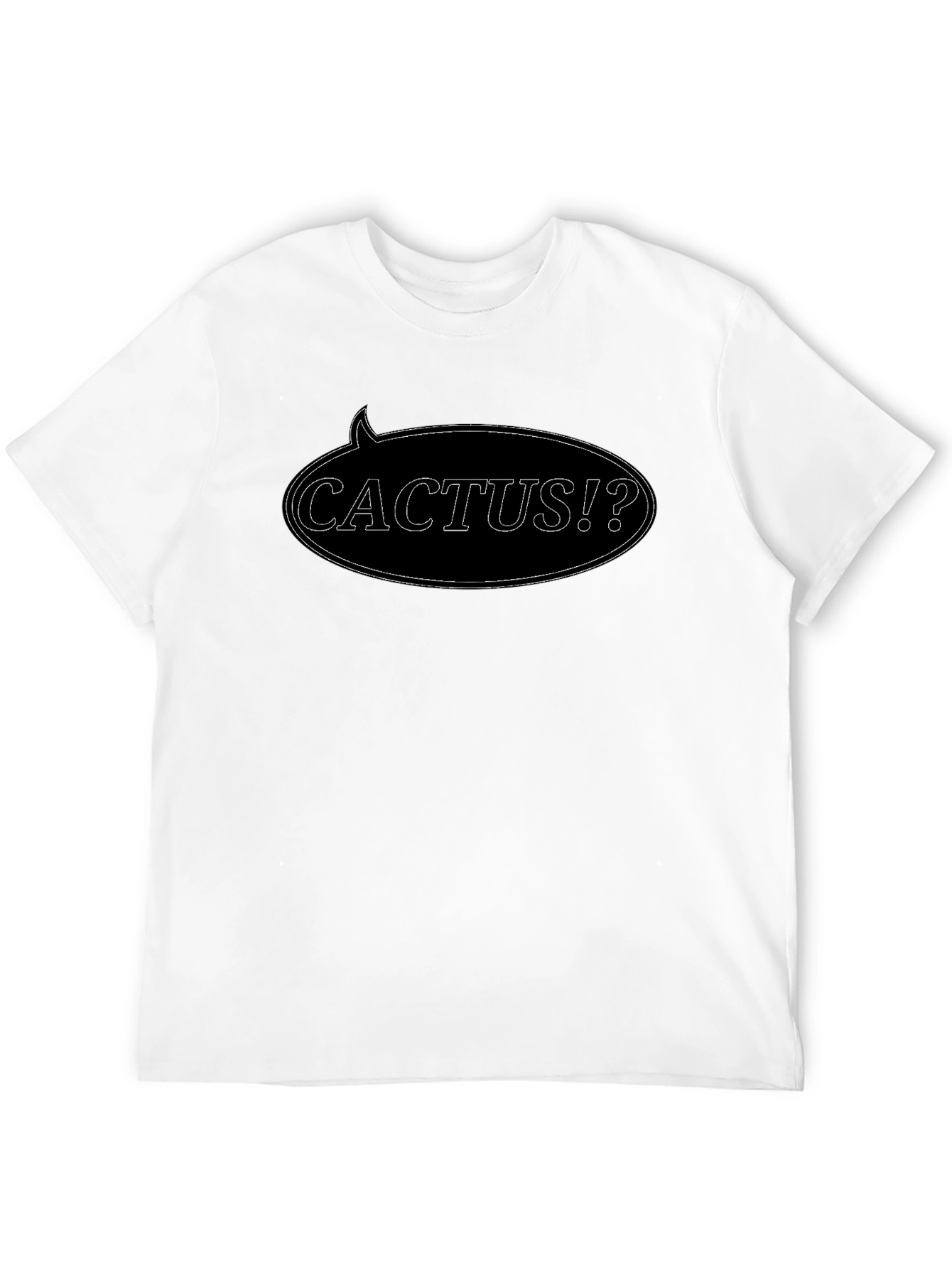 Black Cactus Speech Bubble Black T-Shirt view 12